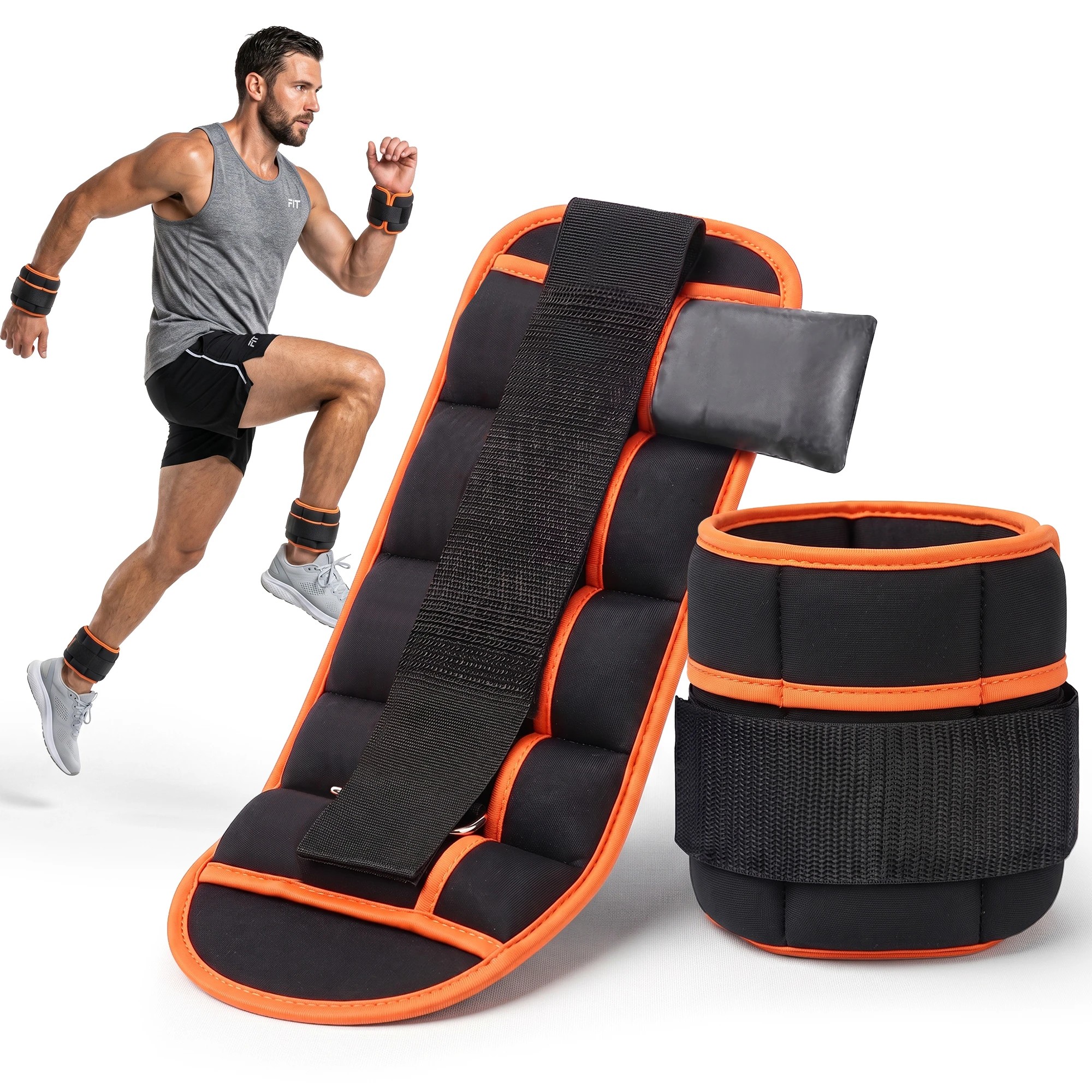 2 Everfit Adjustable Ankle & Wrist Weights With Removable Sandbags 0.9-4.55kg - Multi, 2 of 9