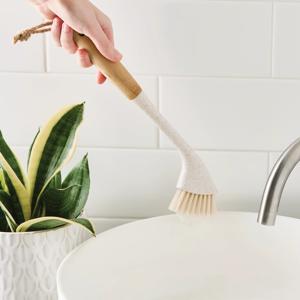 Bamboo Handle Grout Brush - White