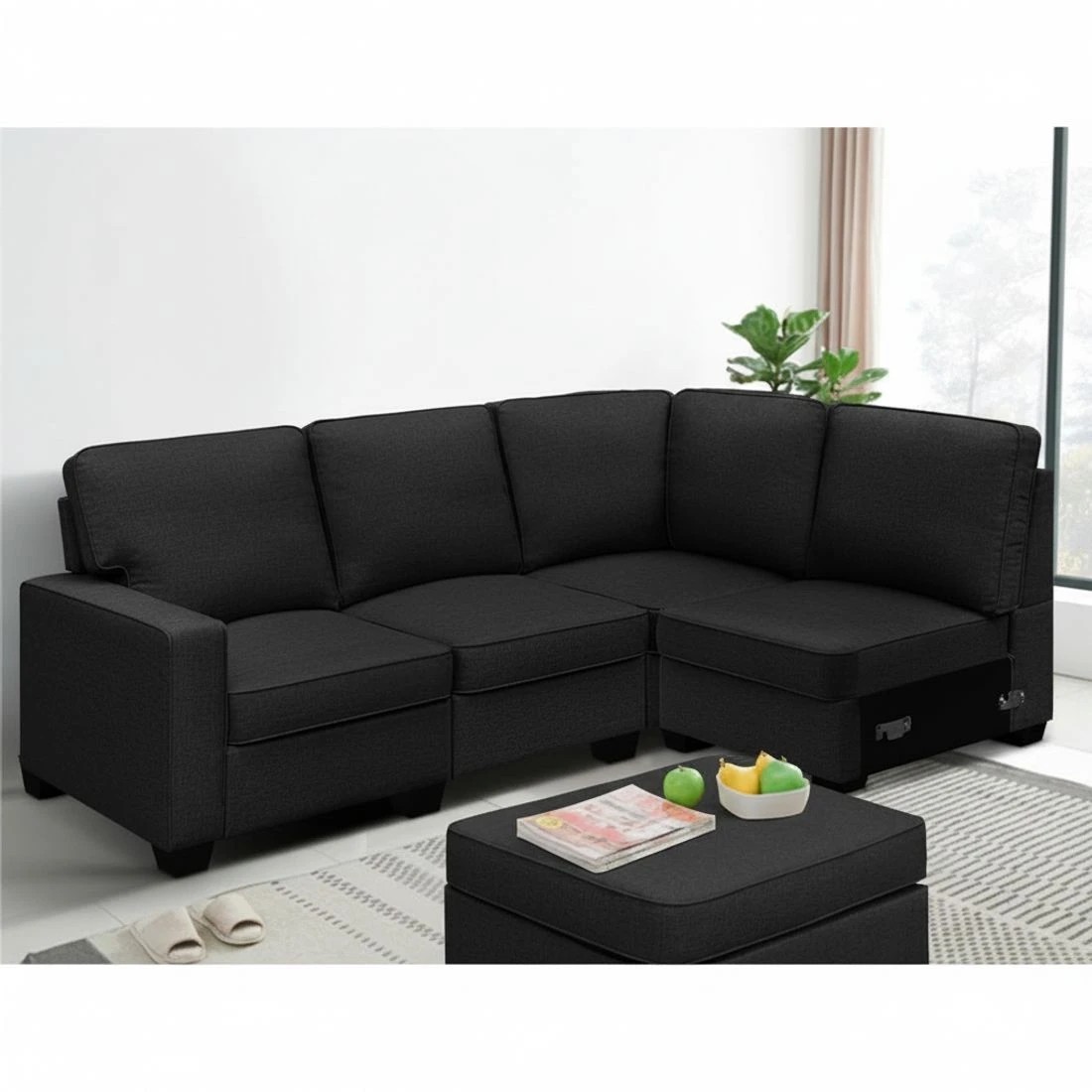 7 Artiss Modular Sofa Chaise Set 5-seater Dark - Grey, 7 of 8