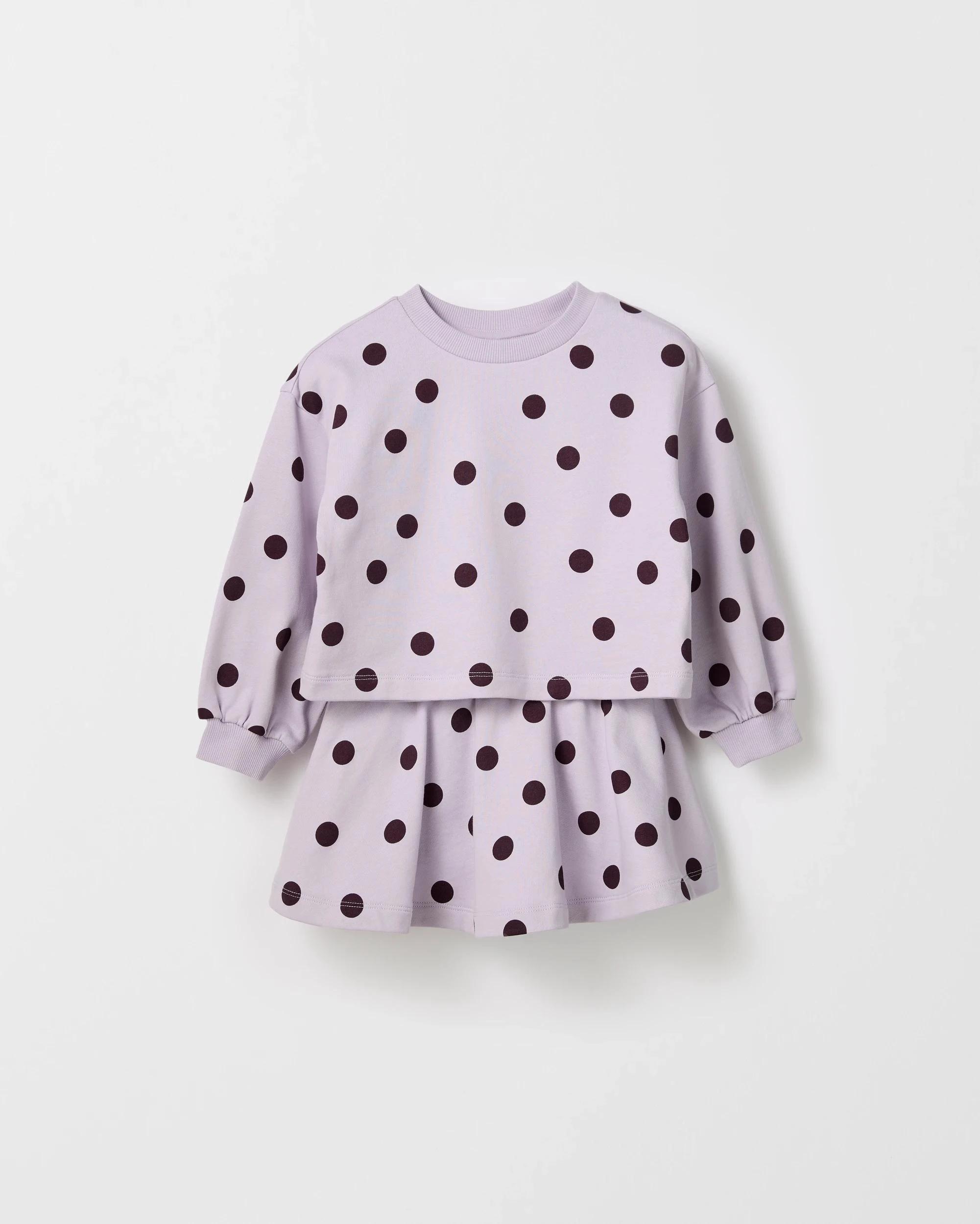 5 Target Australian Cotton Fleece Top and Skort 2 Piece Set AOP SPOTS PURPLE, 5 of 7