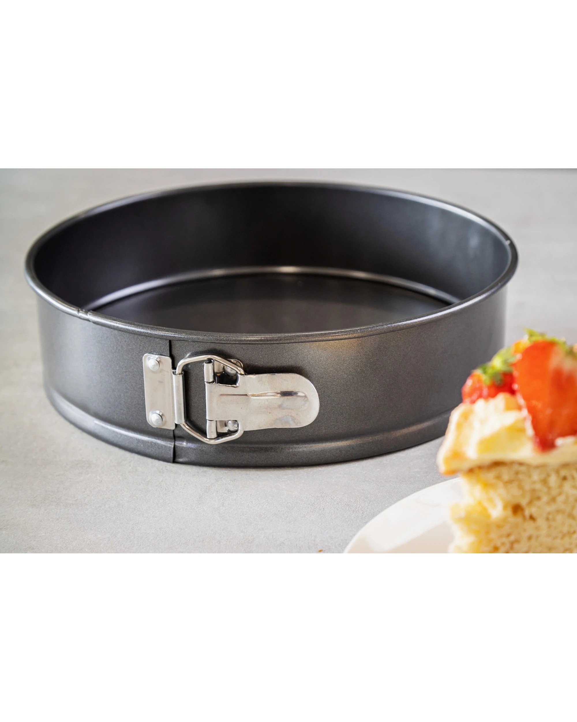 4 Mastercraft 25cm Springform Round Cake Pan Heavy-Duty Carbon Steel Non-Stick - Grey, 4 of 4