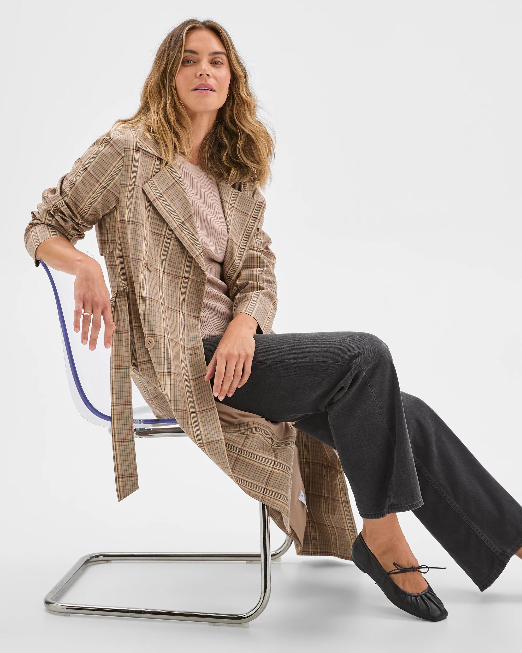 1 Target Woman Australian Cotton Check Trench Coat CHECK, 1 of 6