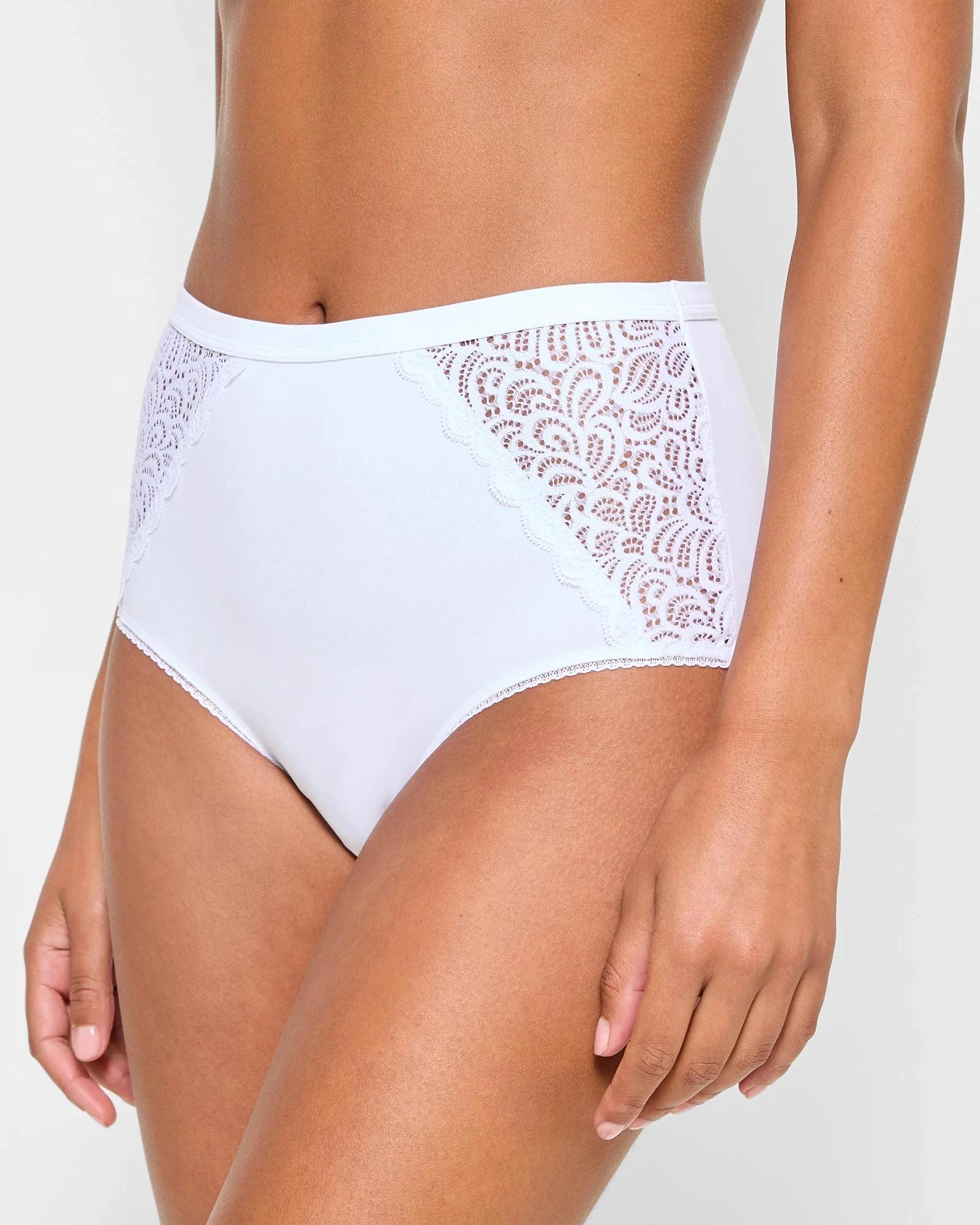 3 Target Woman Australian Cotton Blend Cotton and Lace Full Briefs WHITE, 3 of 4