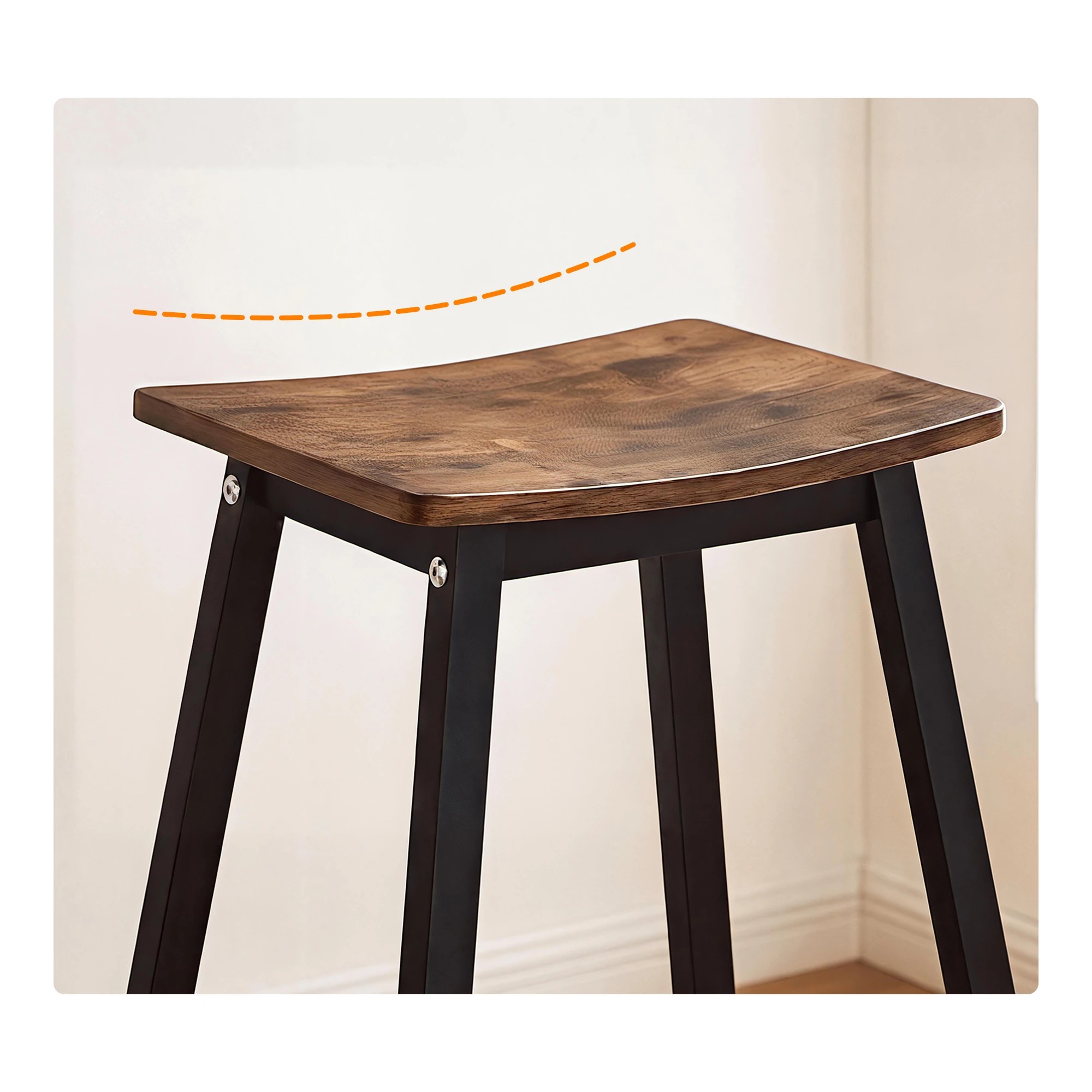6 Artiss Bar Stools Set of 2 Kitchen Counter Stools Wooden Industrial Rustic - Brown, 6 of 7