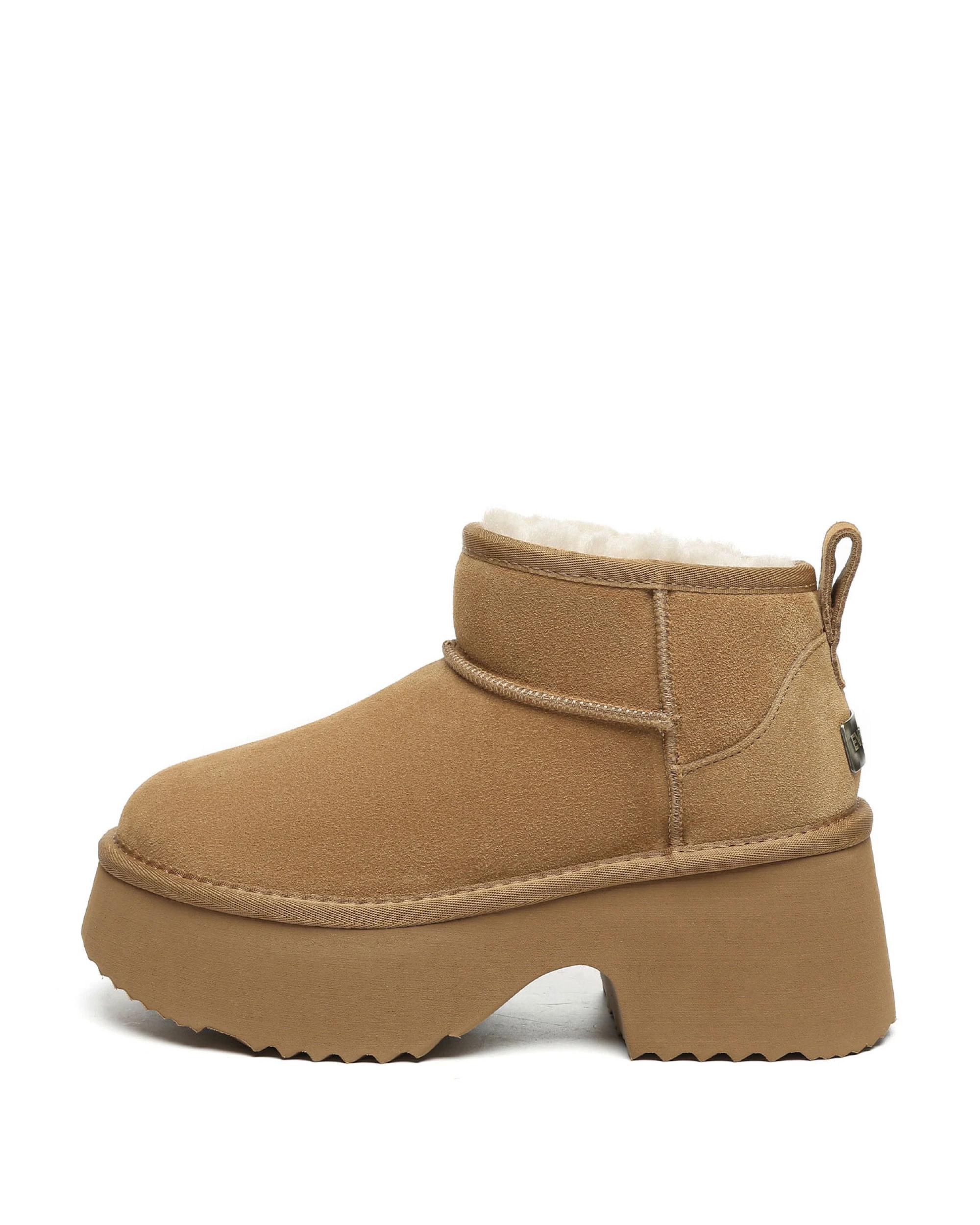 4 Everau Womens Ariel Platform Boots CHESTNUT, 4 of 5