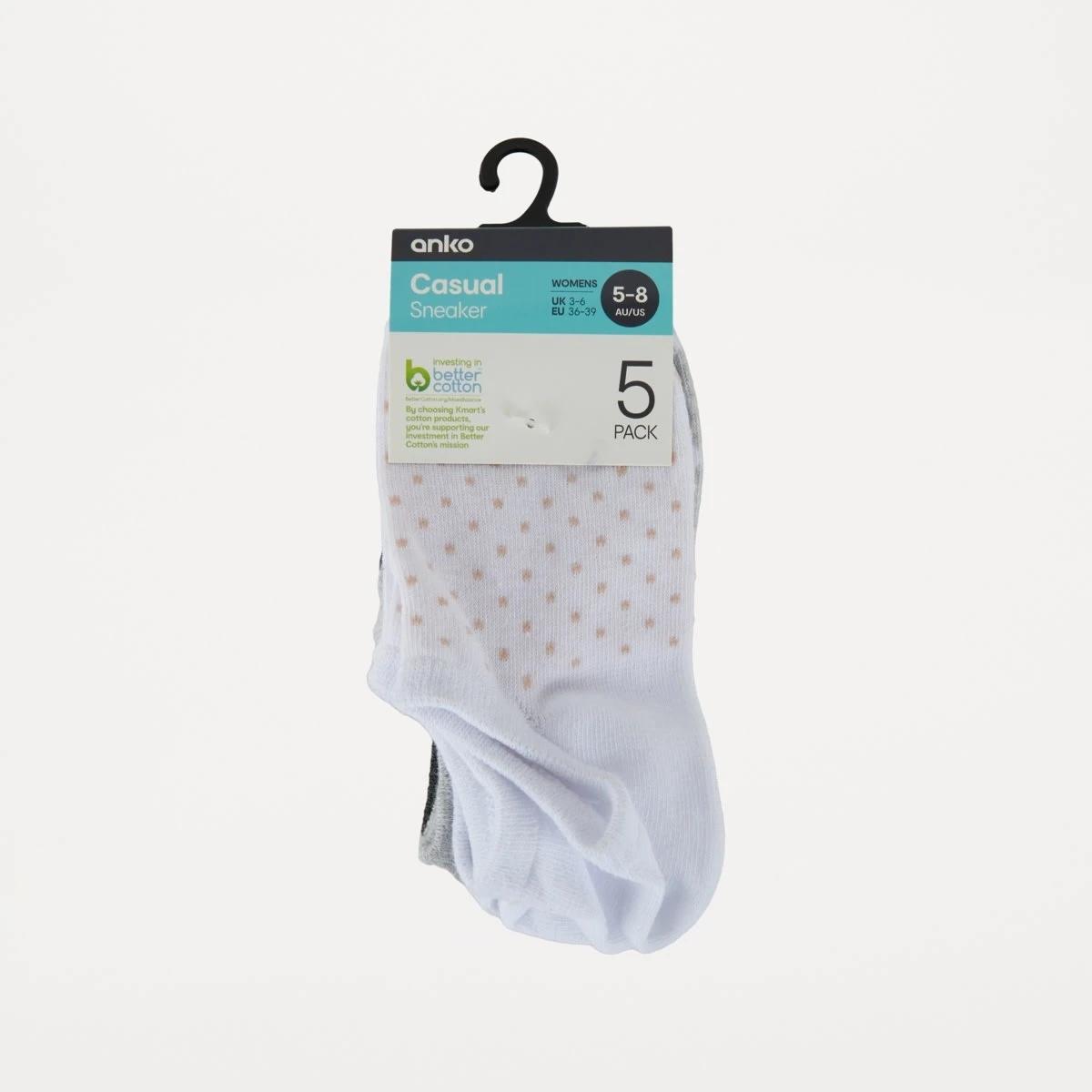 3 5 Pack Jacquard Sneaker Socks HEART SPOT MULTI PACK ROSE SMOKE, 3 of 3