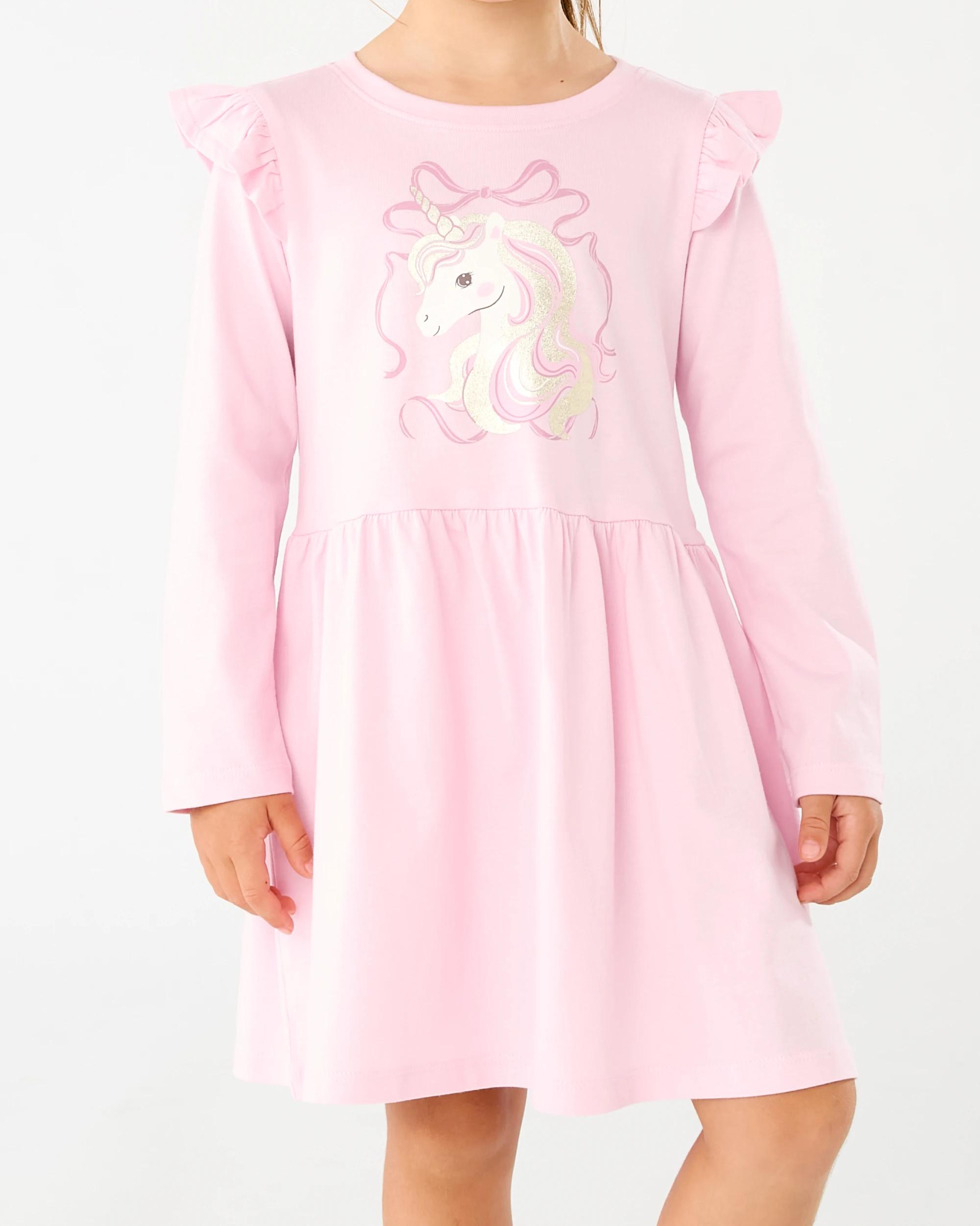 7 Long Sleeve Jersey Dress Pnk Unicrn, 7 of 8