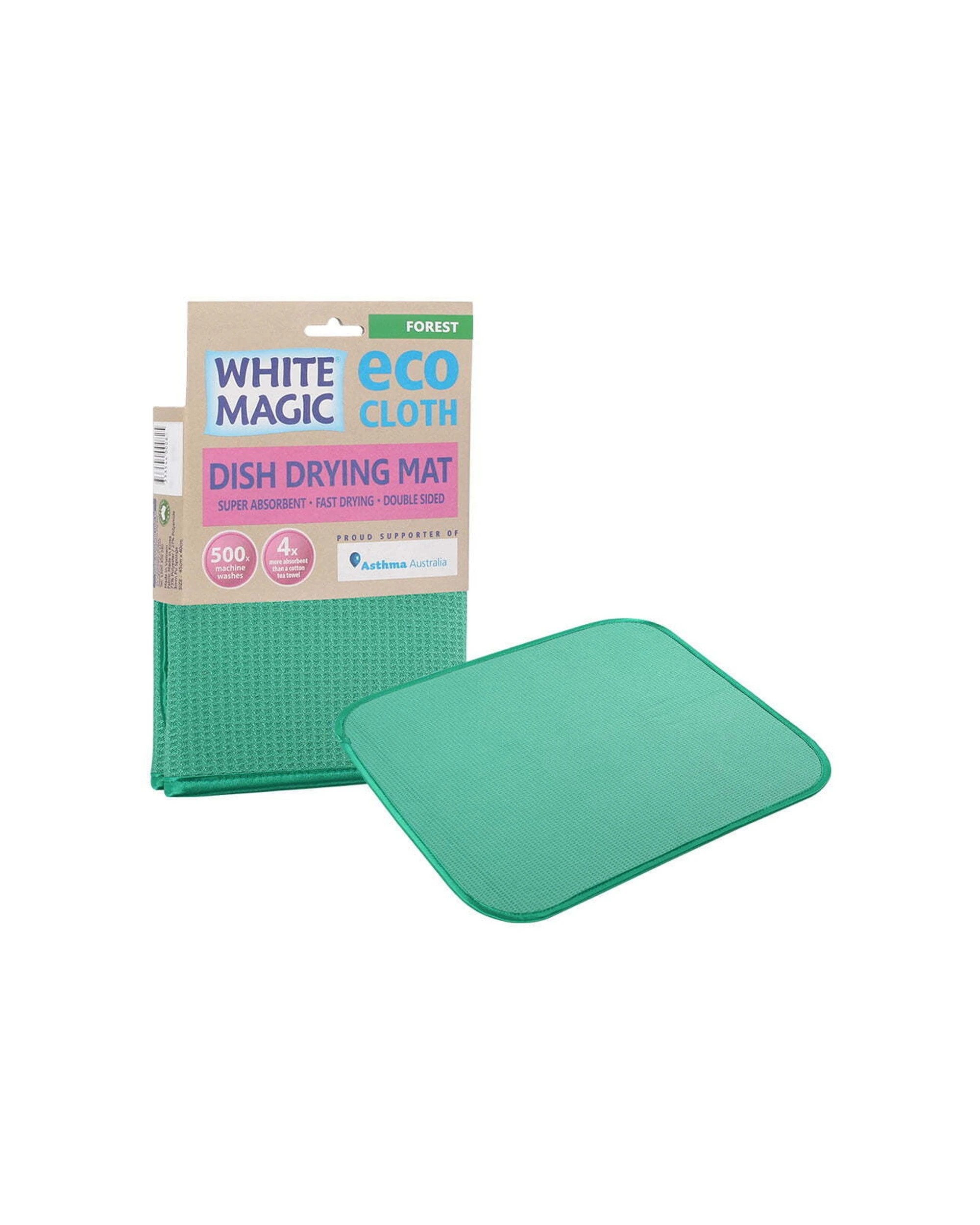 1 White Magic Dish Drying Mat Spoon Fork Drainer Super Absorbent Fast Dry - Green, 1 of 1
