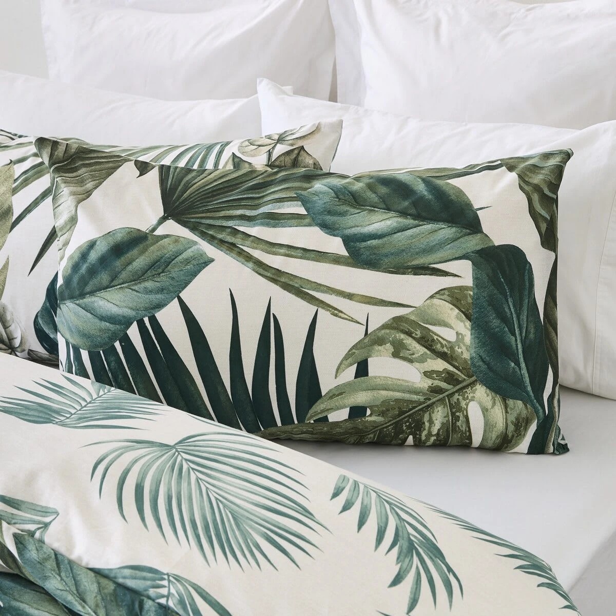 3 Bryony Cotton Rich Reversible Quilt Cover Set - Single Bed, Green, 3 of 7