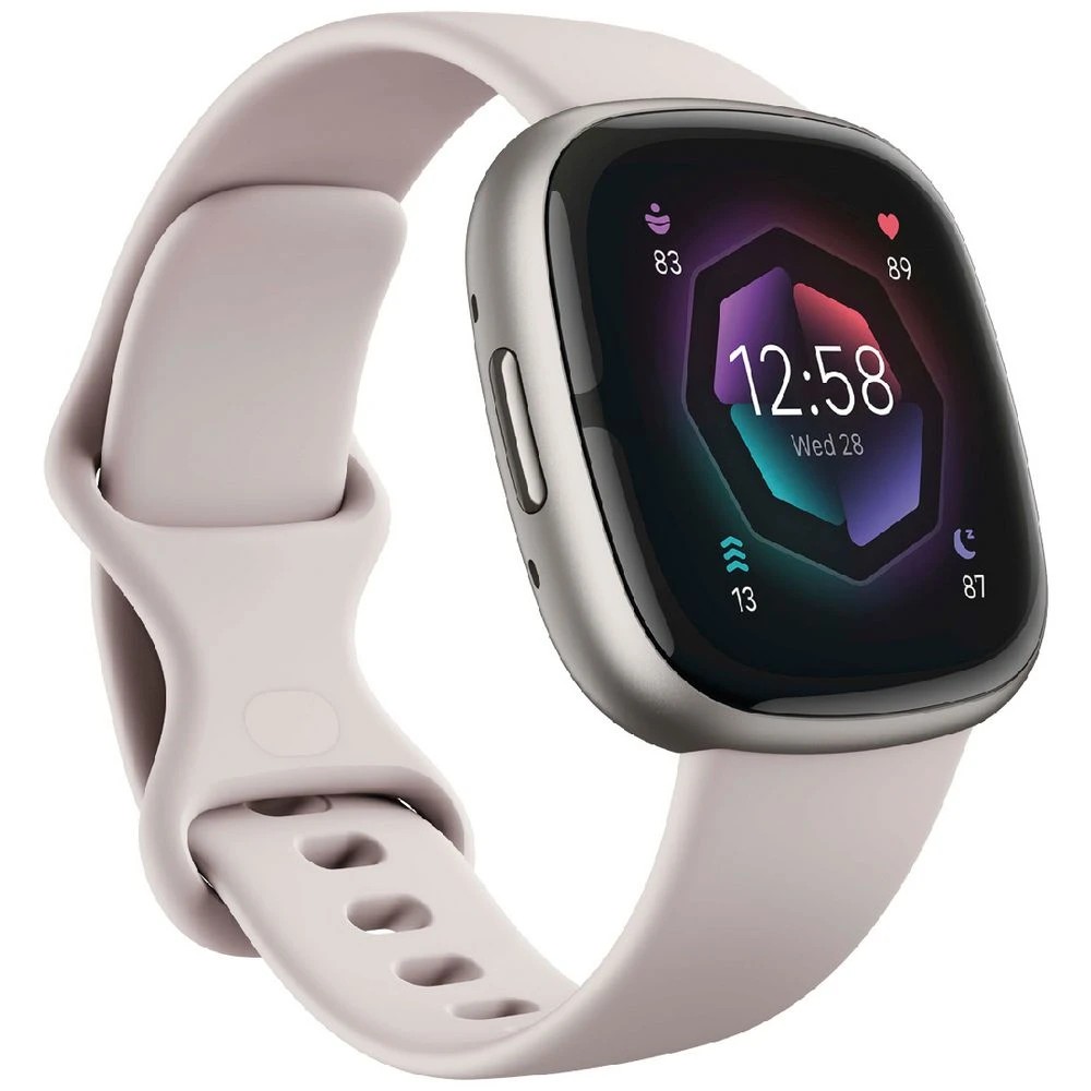 1 Fitbit Sense 2 Smart Watch White/Platinum, 1 of 5