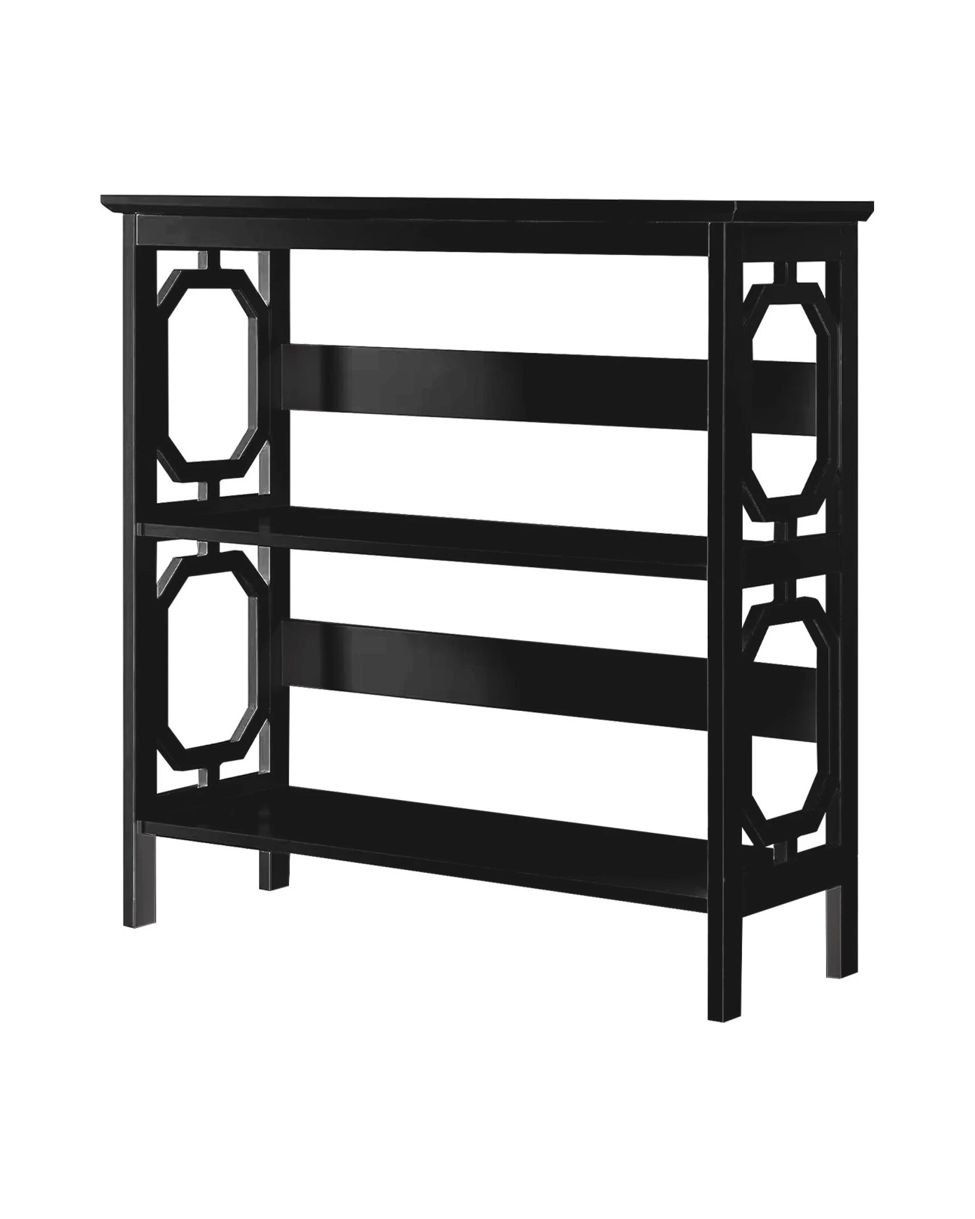 3 Sarantino Laurel 3-tier Bookshelf Display Rack In Black, 3 of 10