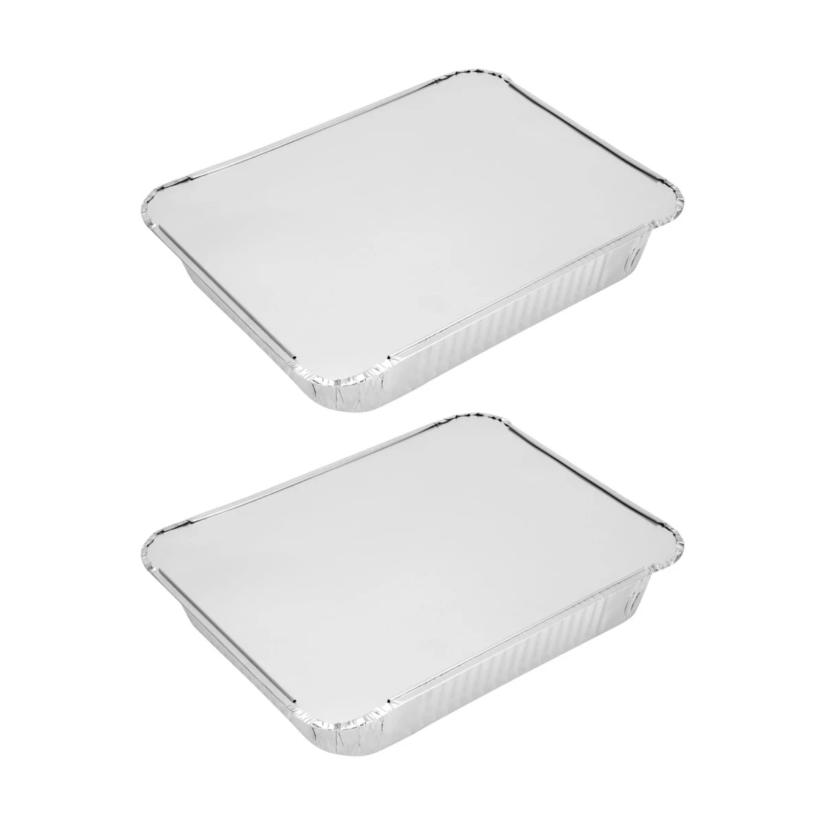 3 2 Pack Aluminium Roasting Trays with Lids, 3 of 9
