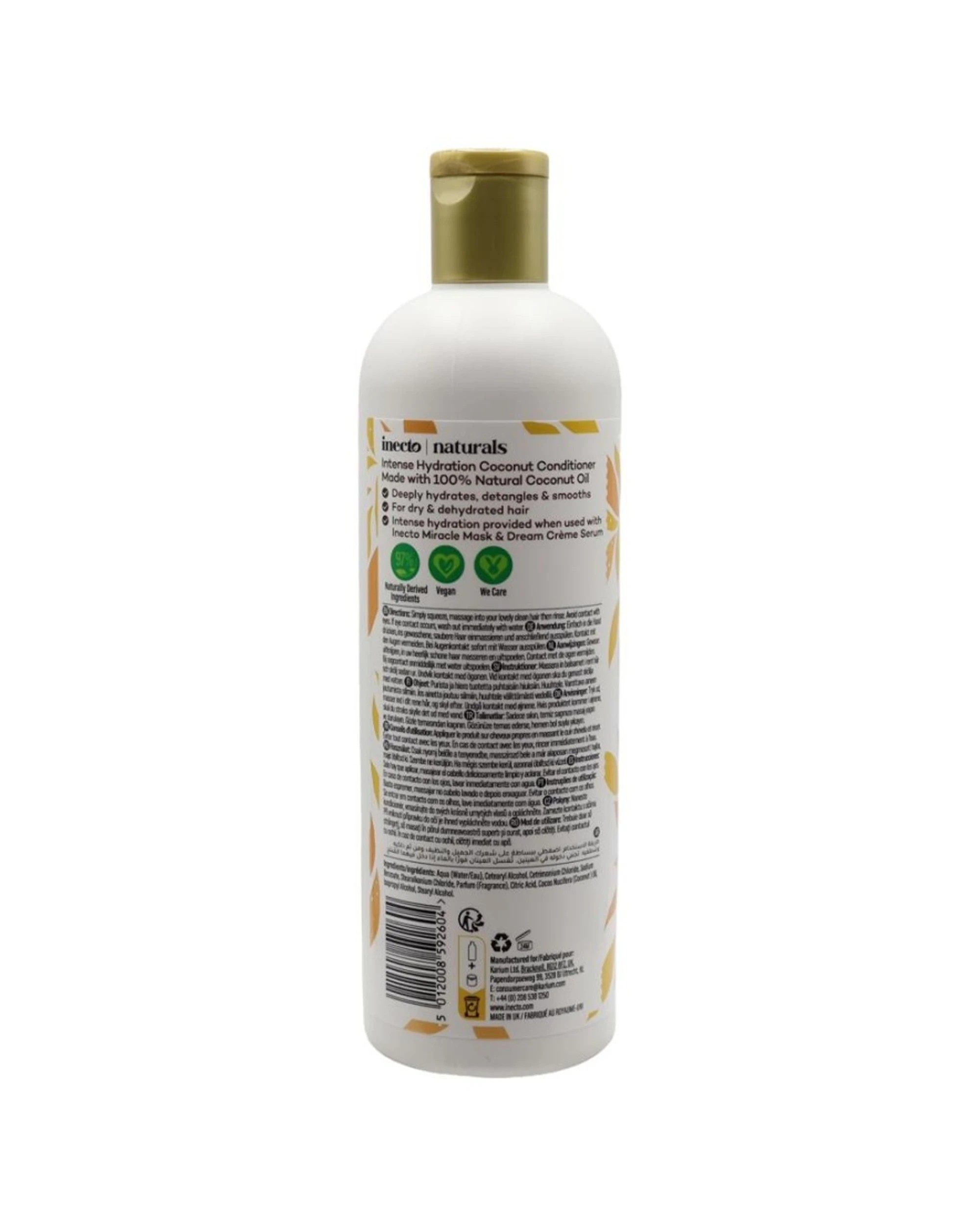 3 Inecto 6PK Naturals Intense Hydration Coconut Oil Conditioner For Dry Hair 500ml - White, 3 of 3