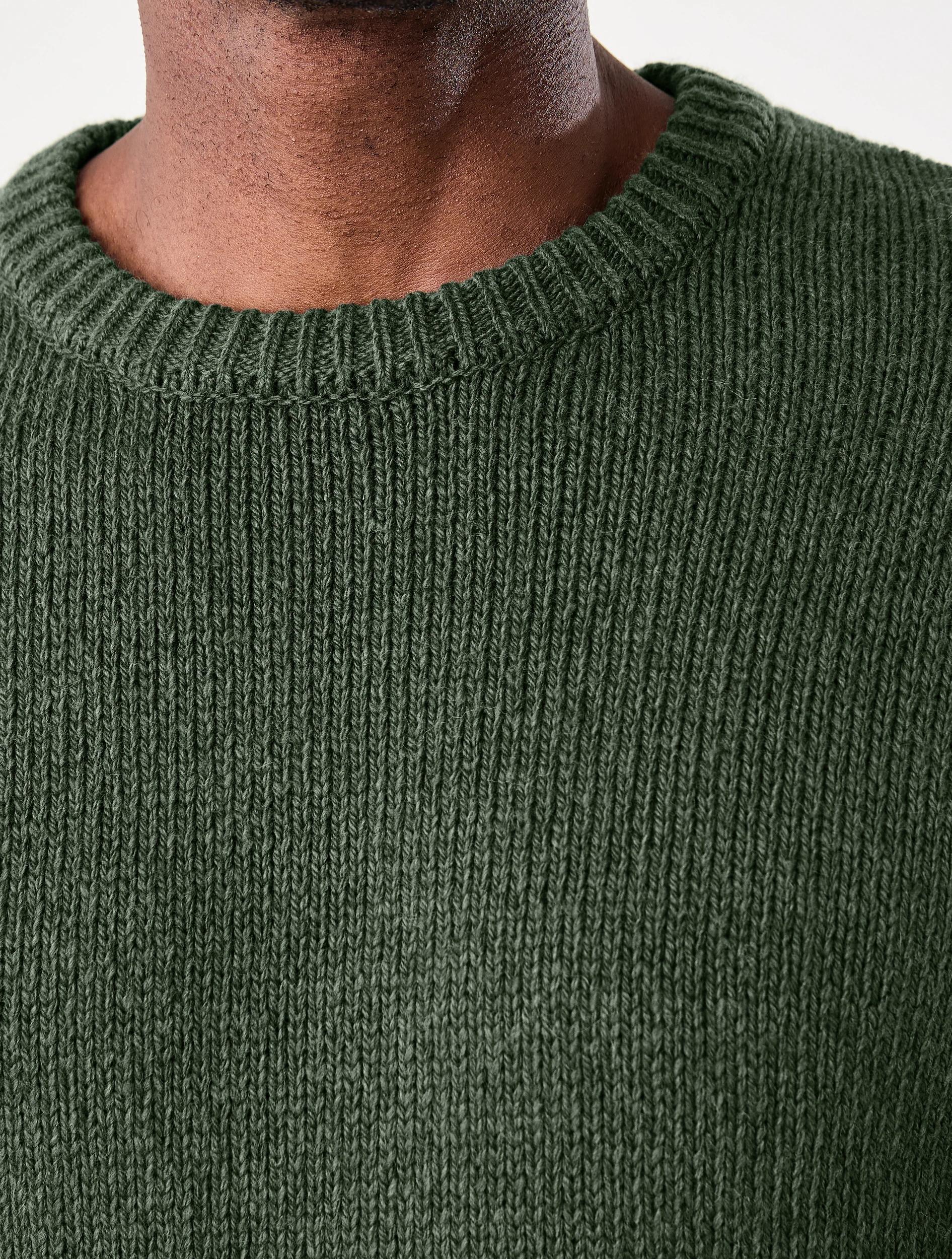 5 Twisted Yarn Crew Knit Jumper Grn Green, 5 of 7