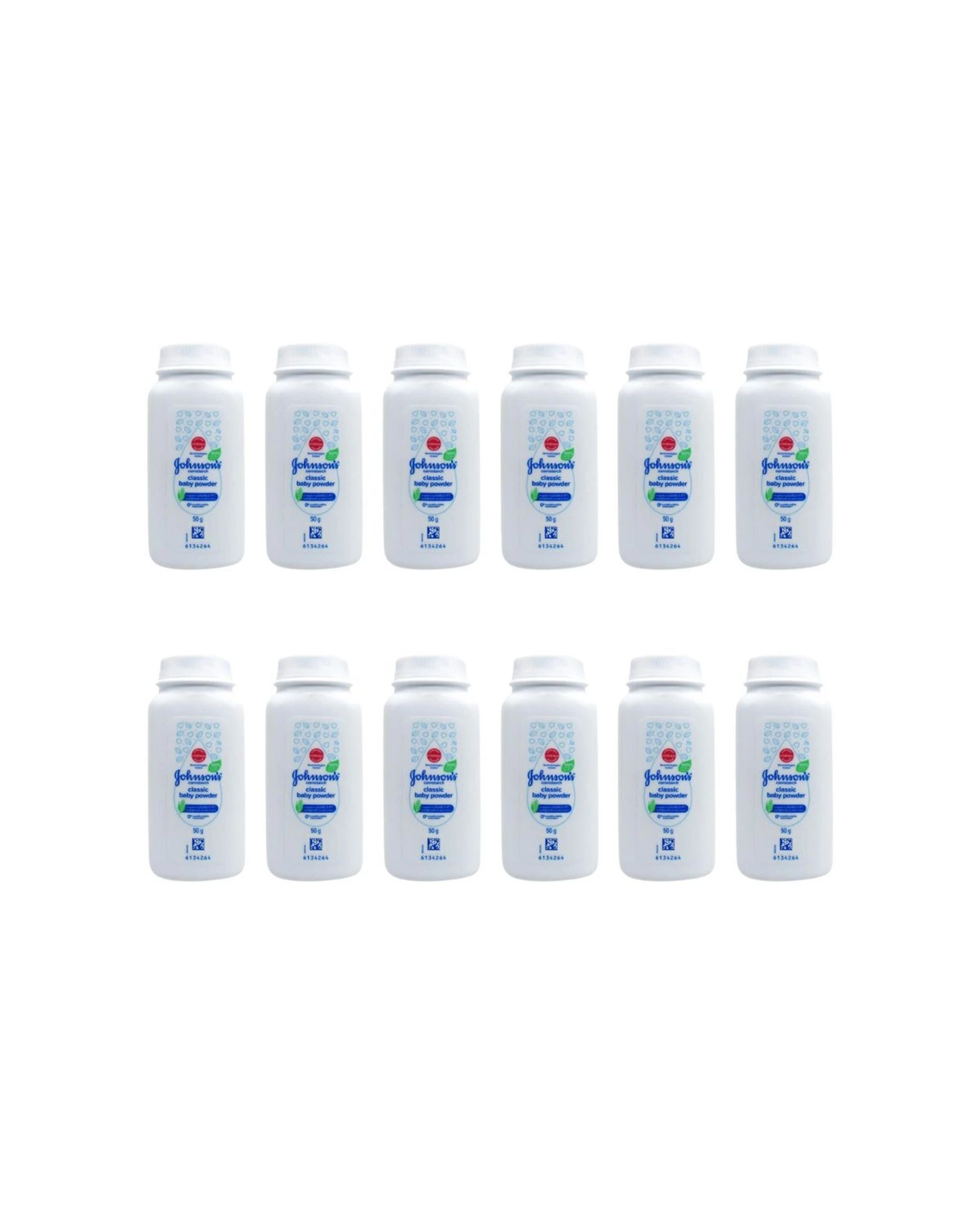 1 Johnson's 12PK Classic Baby Powder Cornstarch Gentle & Soothing Skin Care Set 50g - White, 1 of 2