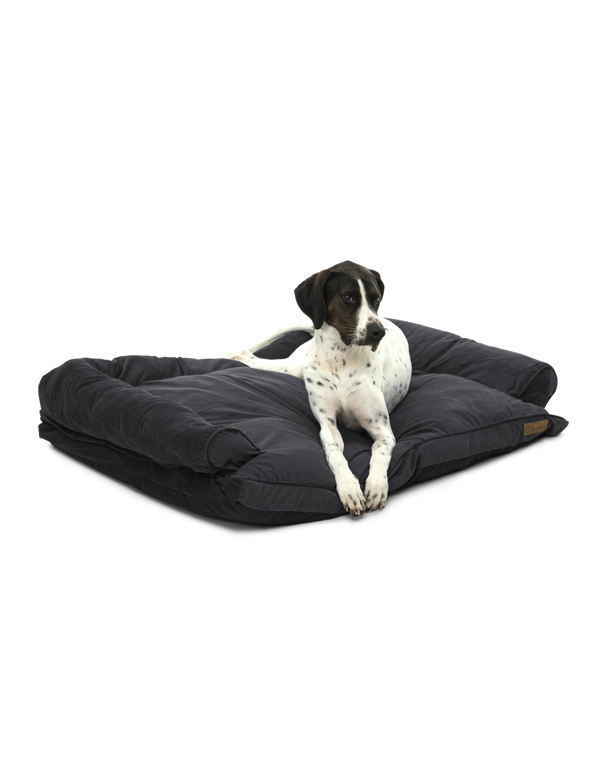 1 Charlie's Corduroy Dog Sofa Bed Large - Charcoal, 1 of 9