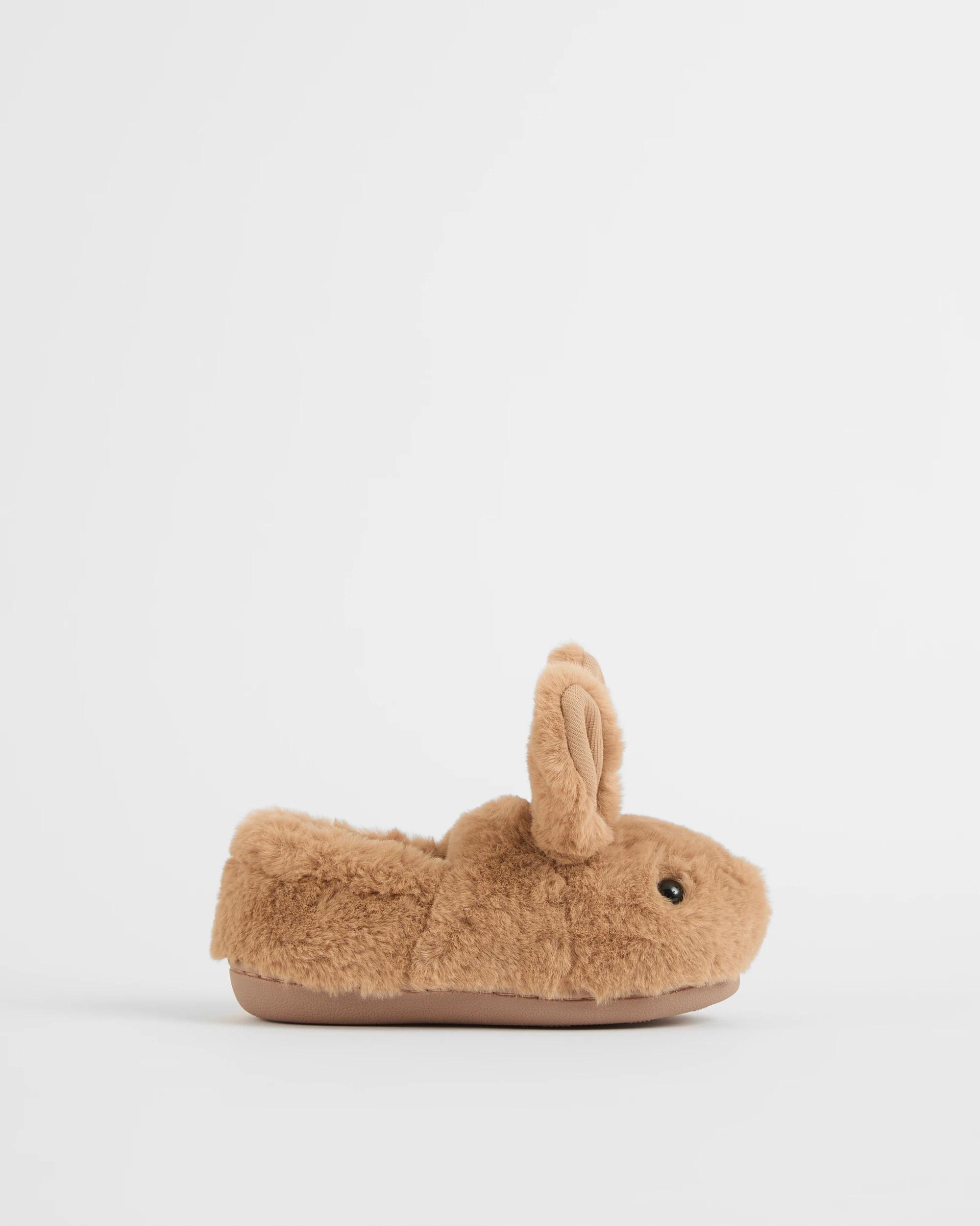 1 Target Kids Novelty 3D Bunny Slippers TAN, 1 of 4