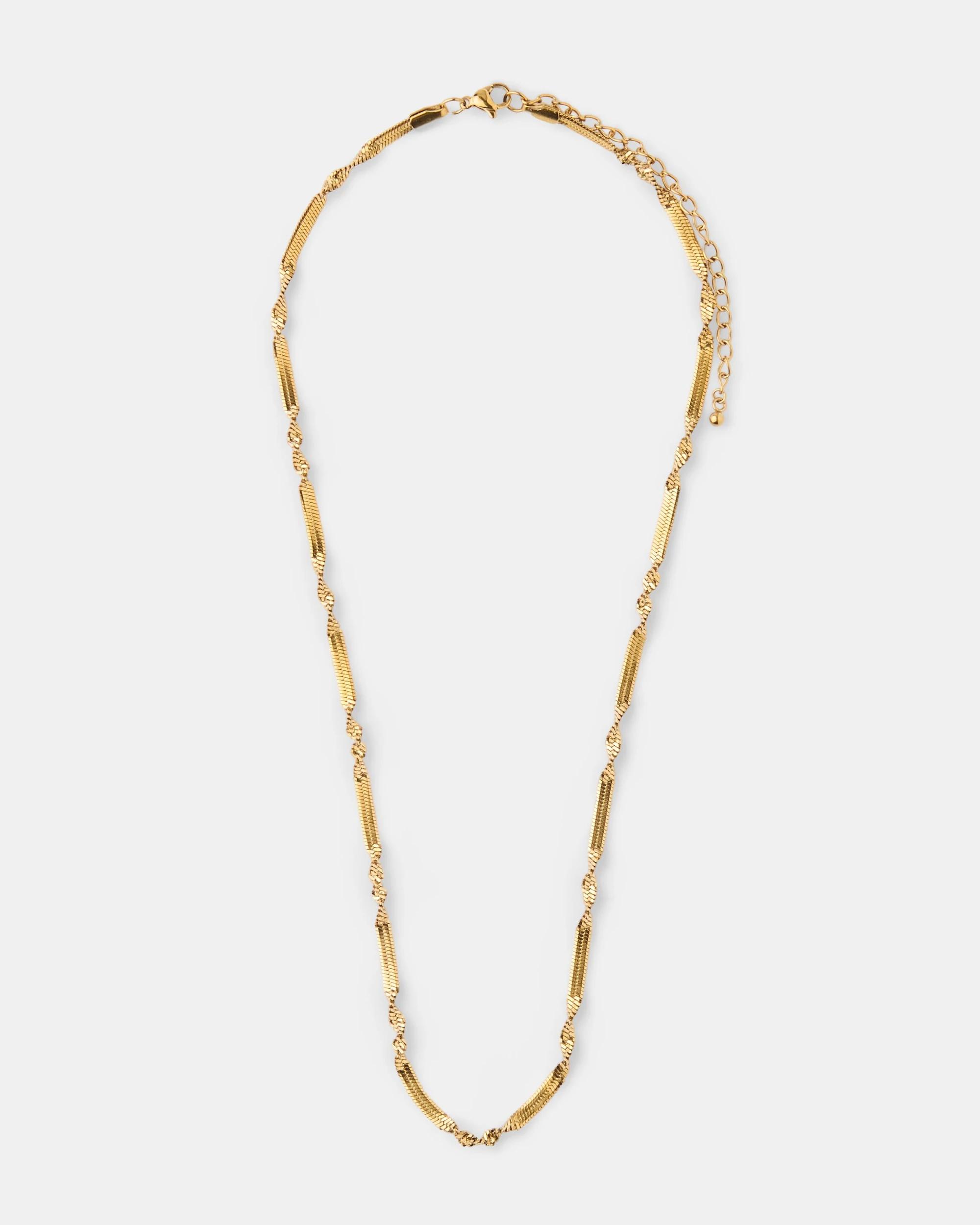2 Waterproof Stainless Steel Twist Snake Necklace - Gold Tone Gold, 2 of 4