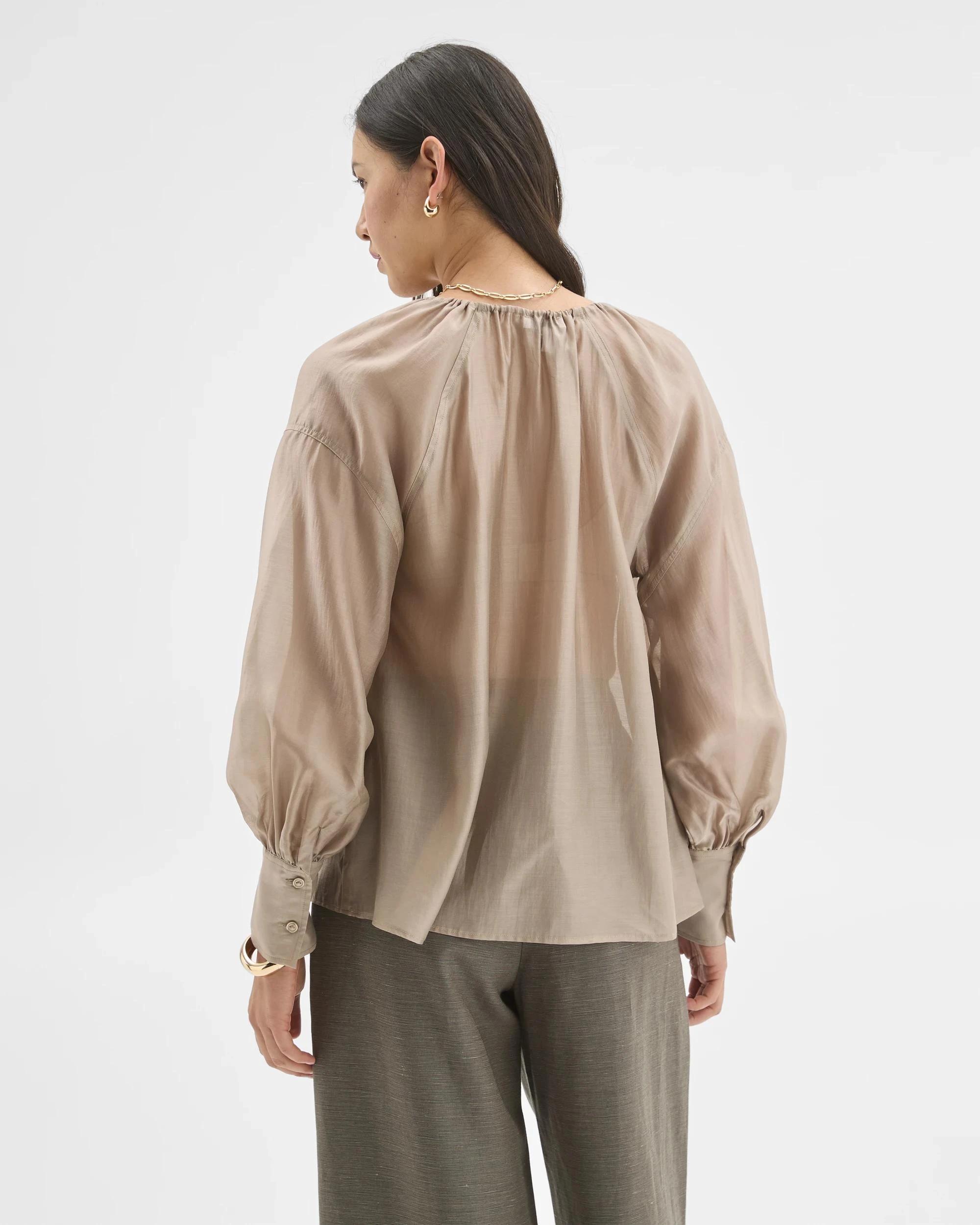 8 Preview Long Sleeve Blouson Blouse WEATHERED TEAK, 8 of 8