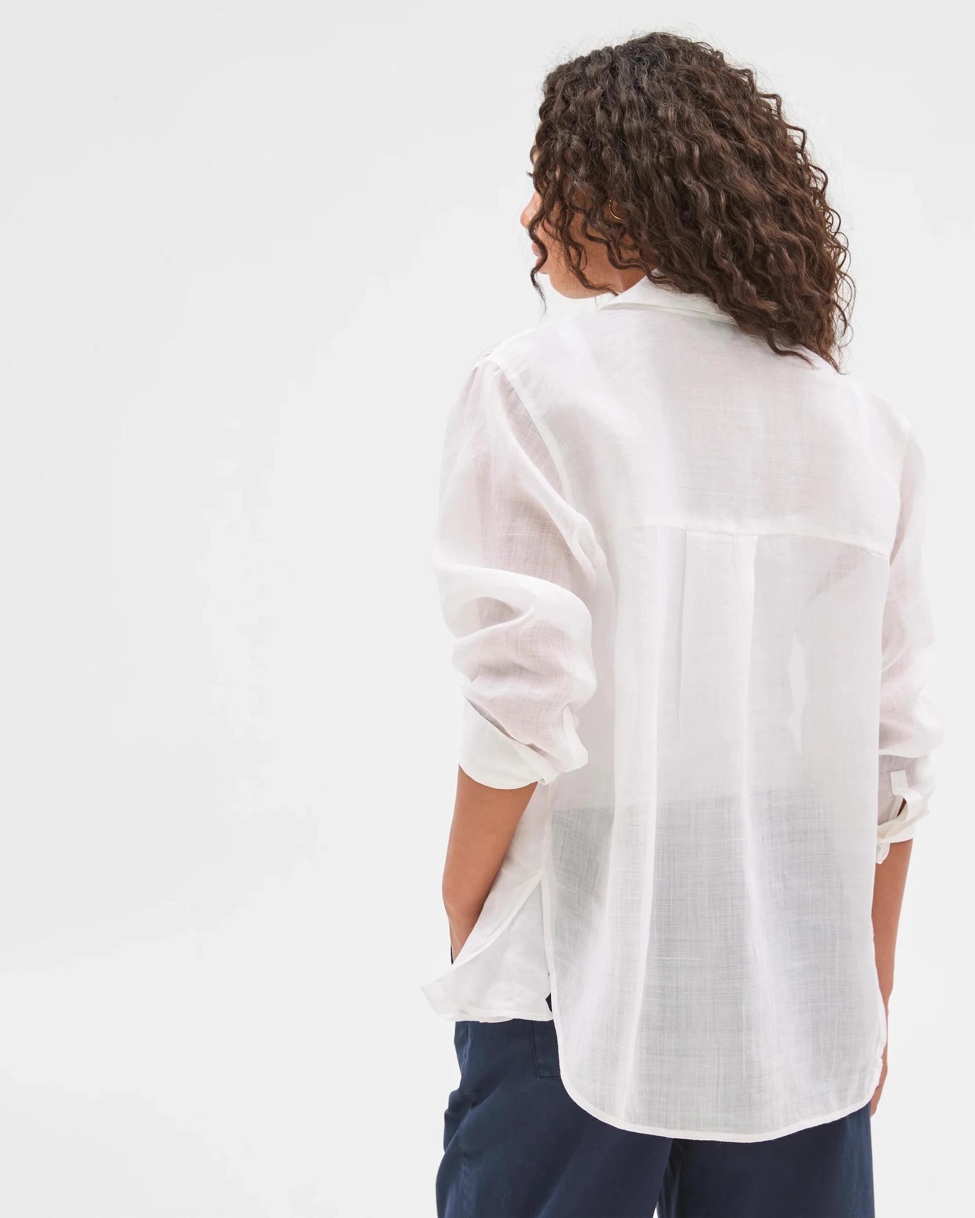 7 Target Woman Long Sleeve Ramie Shirt WHITE, 7 of 7