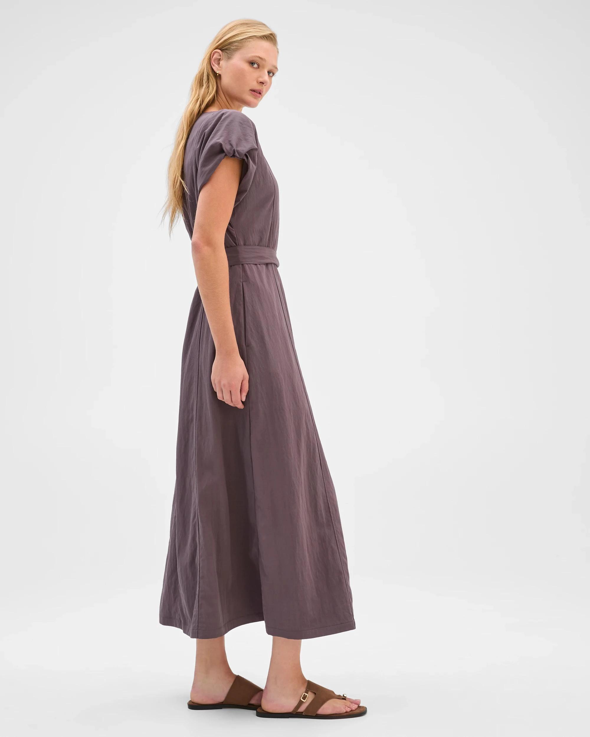 4 Preview Split Detail Midi Dress HICKORY, 4 of 6