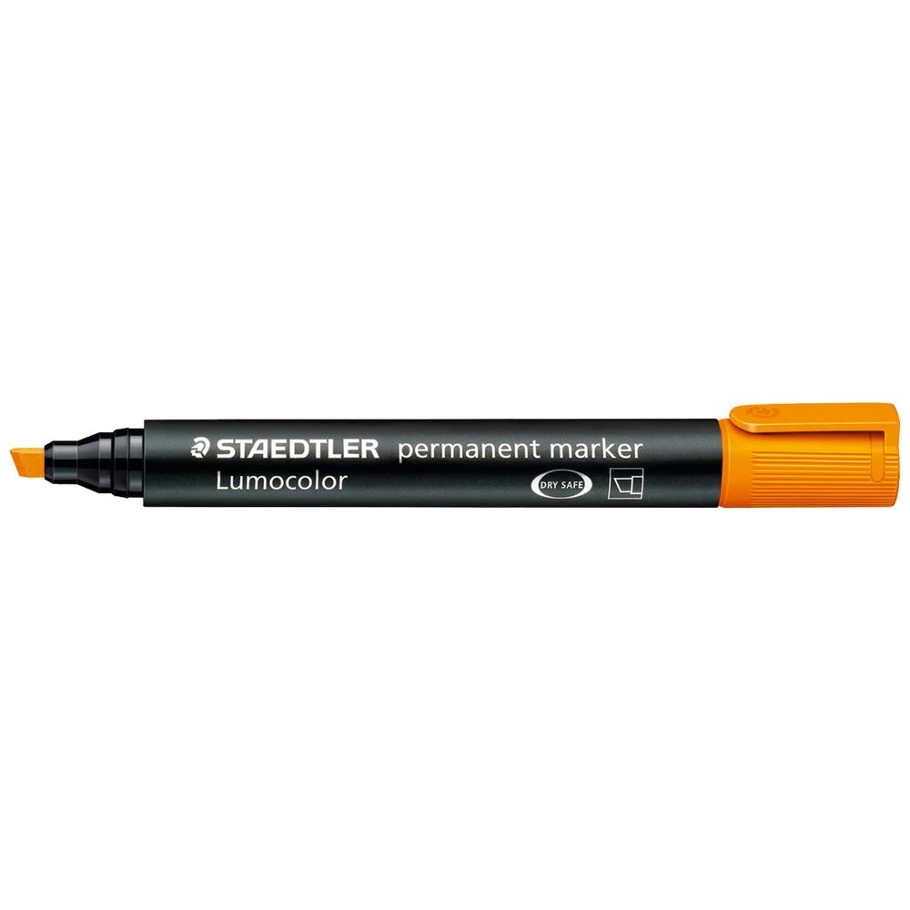1 Staedtler Lumocolour Permanent Marker Chisel Orange, 1 of 2