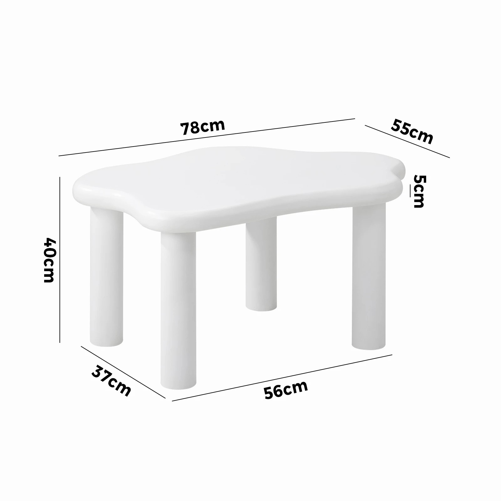10 Oikiture Coffee Table Side Tables Sofa Cafe Desk Cloud Irregular
 - White, 10 of 10