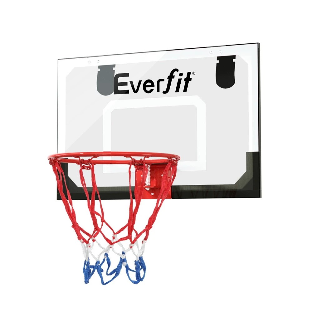 1 Everfit 23" Mini Basketball Hoop Backboard Door Wall Mounted Sports Kids - White, 1 of 7