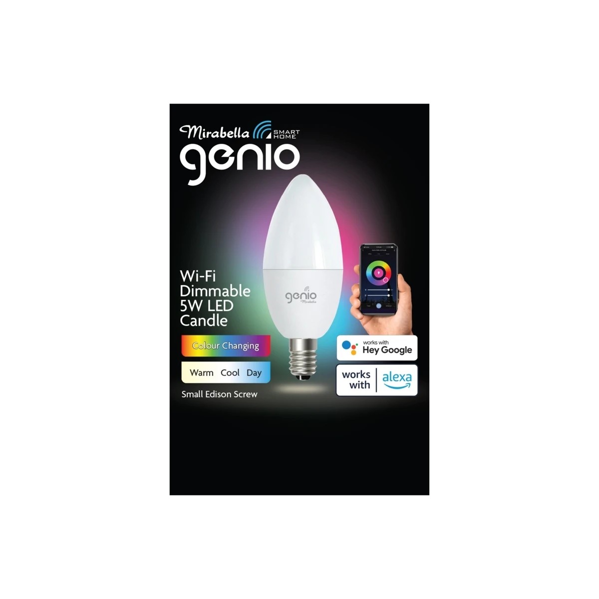 2 Mirabella Genio Wi-Fi Bulb Colour Candle, 2 of 2