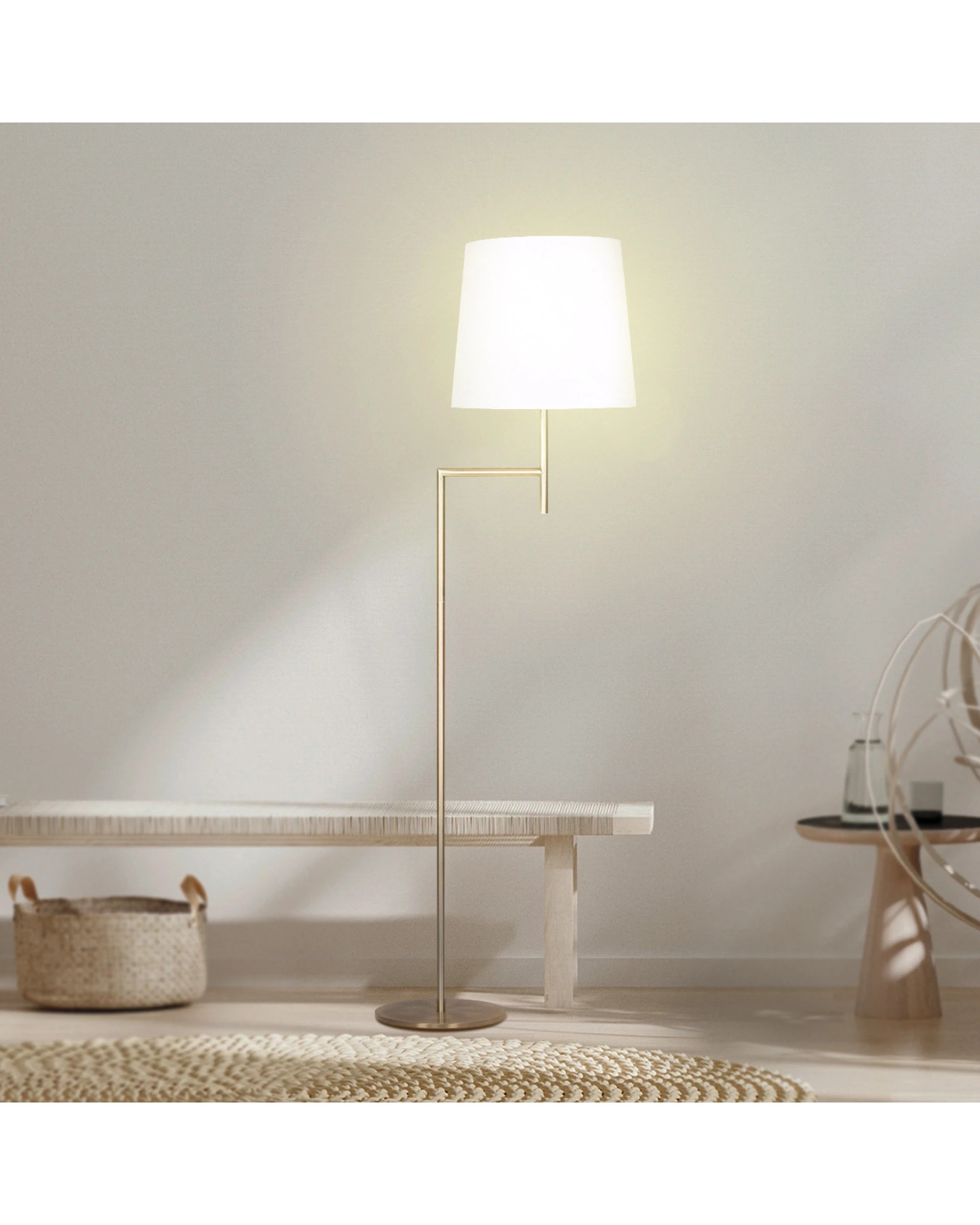 9 Sarantino Metal Floor Lamp - Antique Brass, 9 of 9