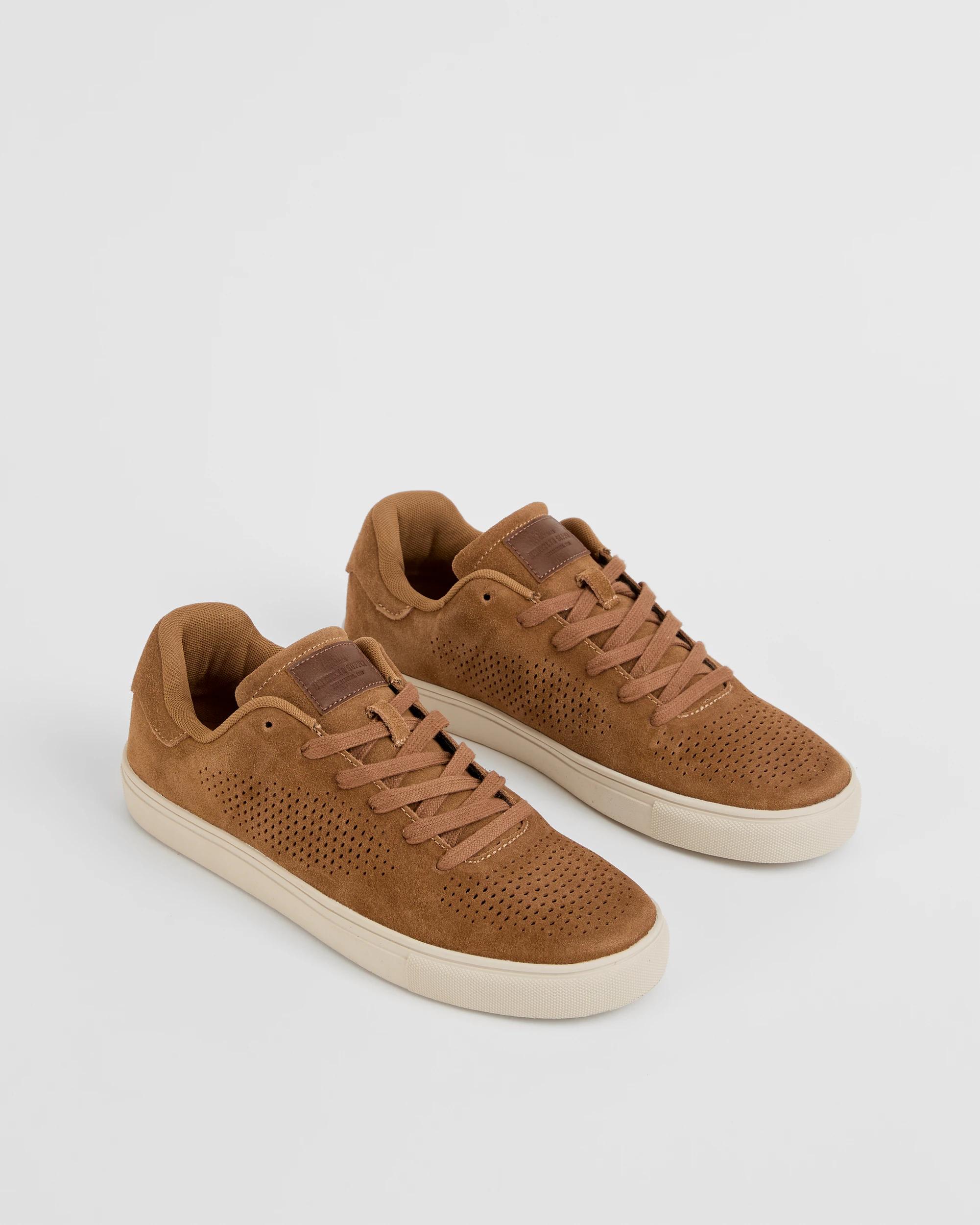2 Target Man Pin Punched Suede Sneaker TAN, 2 of 4