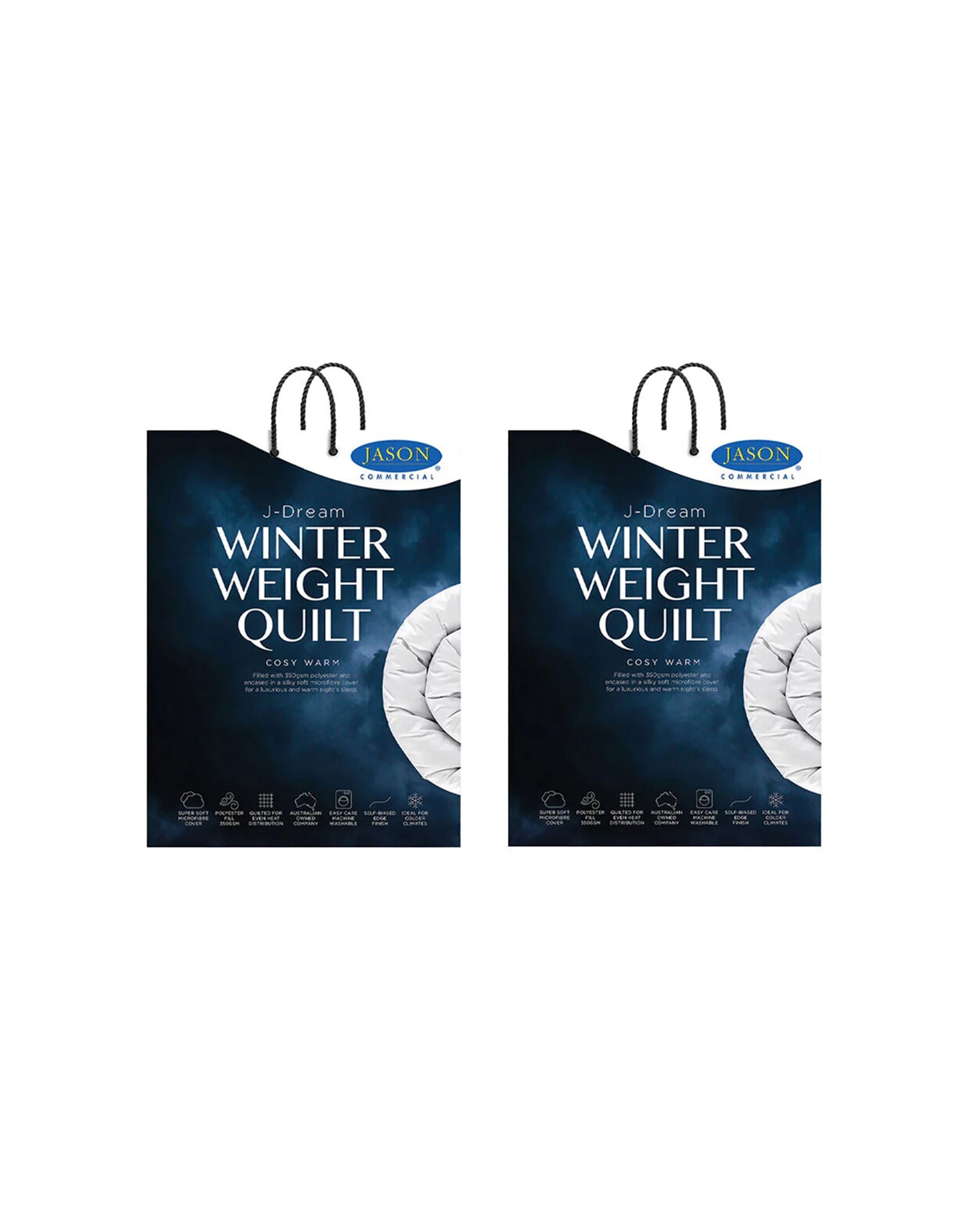 1 Jason Commercial J-Dream Quilts Winter Weight 2PK 240x210cm - White, 1 of 3