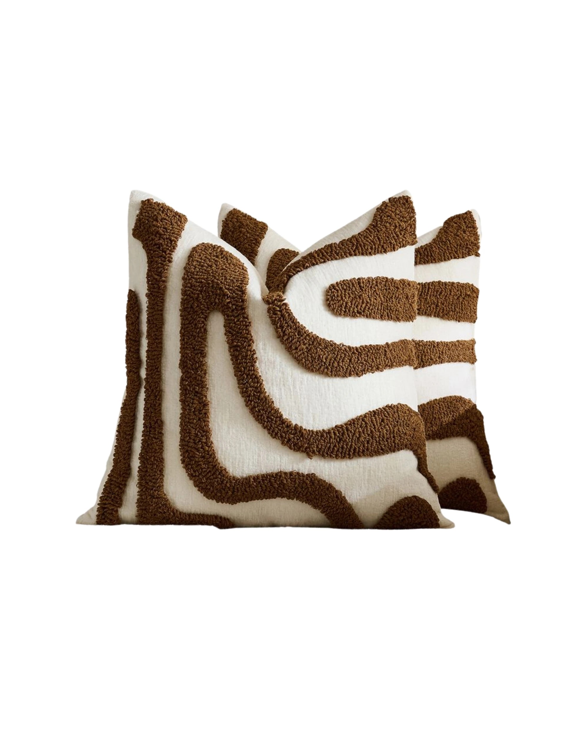 Gioia Casa 2-Pack Tufted Wave Cushion Covers 45cm x 45cm - Brown - Kmart