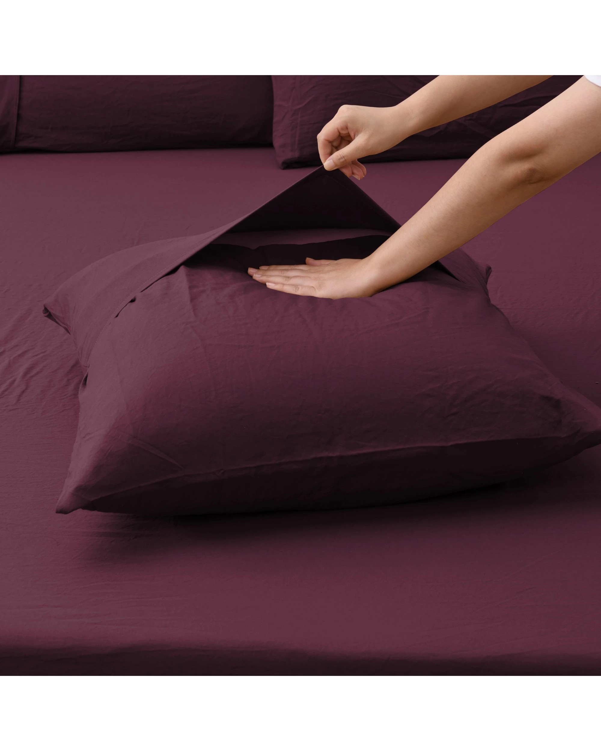 4 Dreamaker Superfine Washed Microfibre European Pillowcase - Cherry, 4 of 5