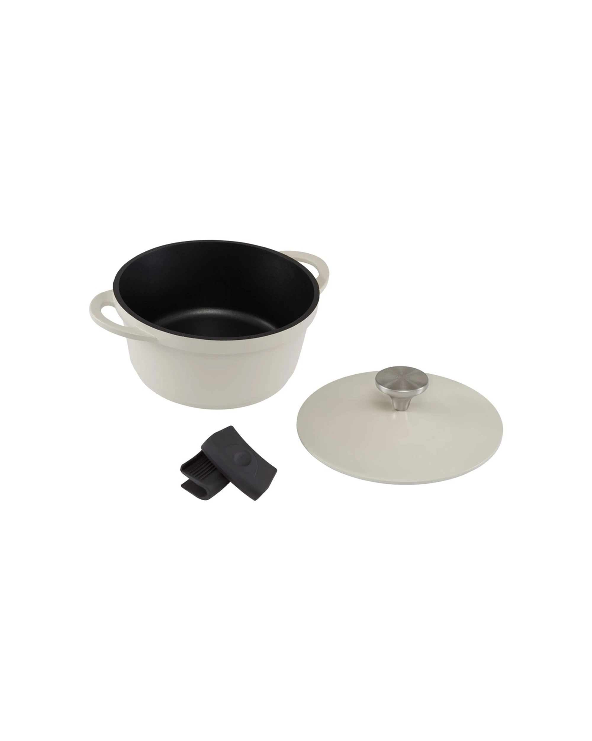 2 Maxwell And Williams Cast Lite Non Stick Casserole 20cm 2.4L Gift Boxed - Beige, 2 of 4