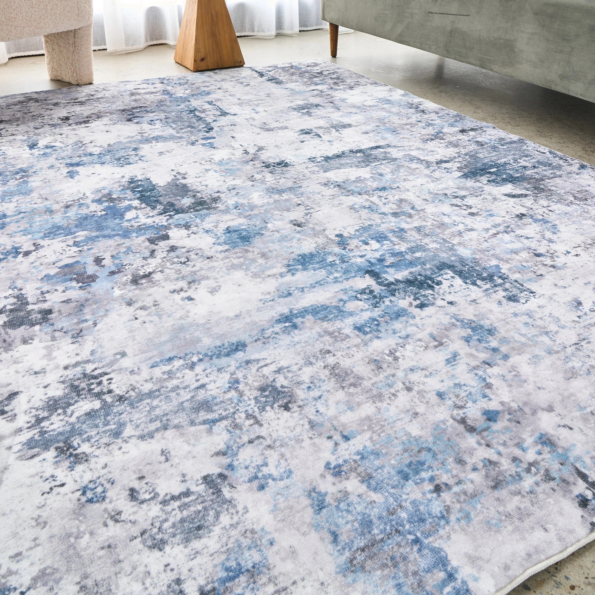 2 Common Ground Rugs Vitality Cato Washable 320x230cm - Extra Large Floor Rug - Blue, 2 of 10
