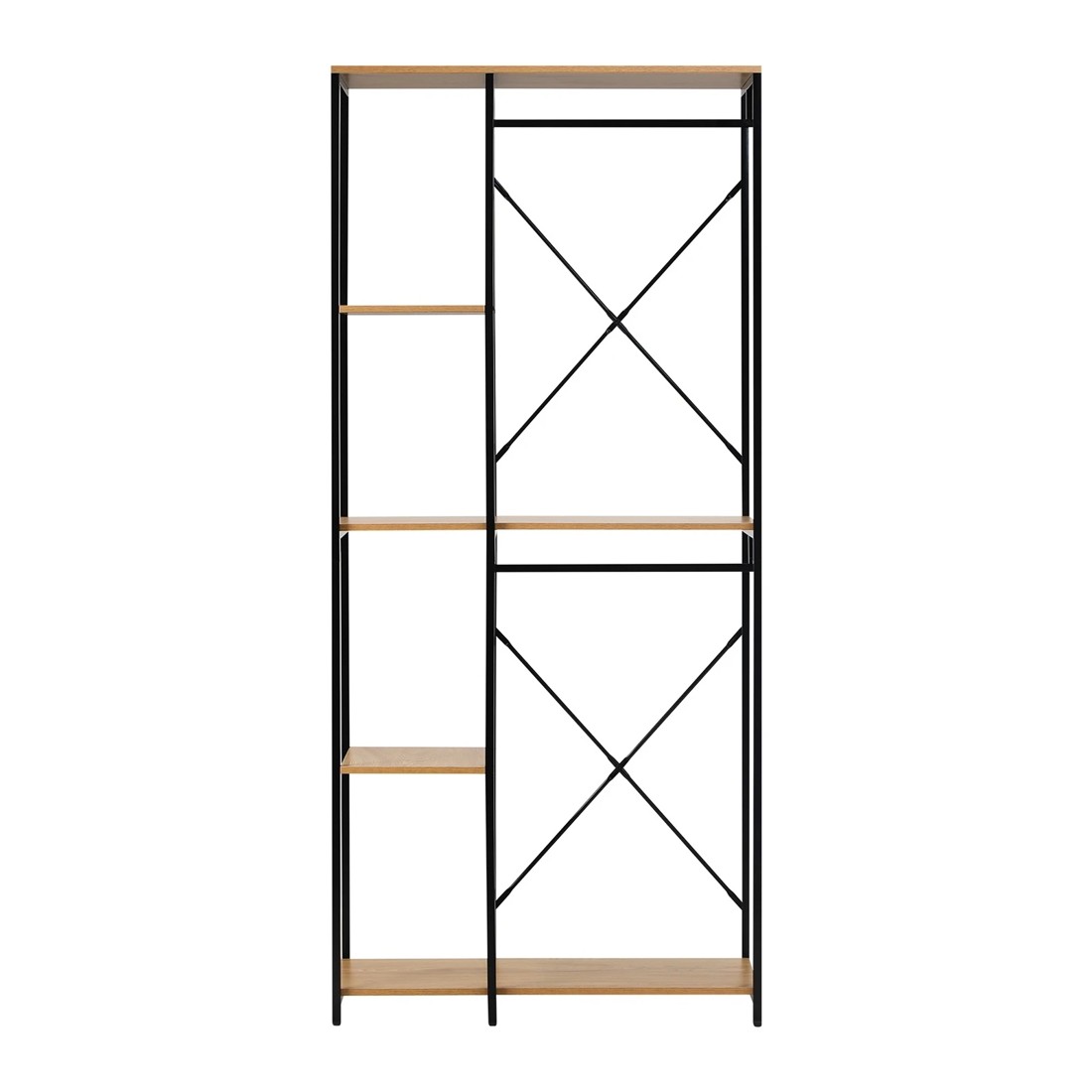 6 Oikiture Clothes Rack Large Open Wardrobe Garment Coat Hanging Rail 5 Shelves
 - Multi, 6 of 10