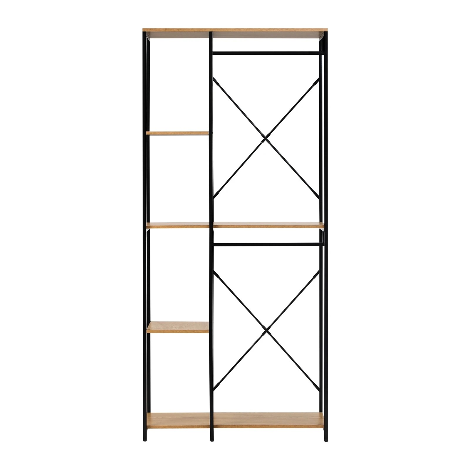 6 Oikiture Clothes Rack Large Open Wardrobe Garment Coat Hanging Rail 5 Shelves
 - Multi, 6 of 10