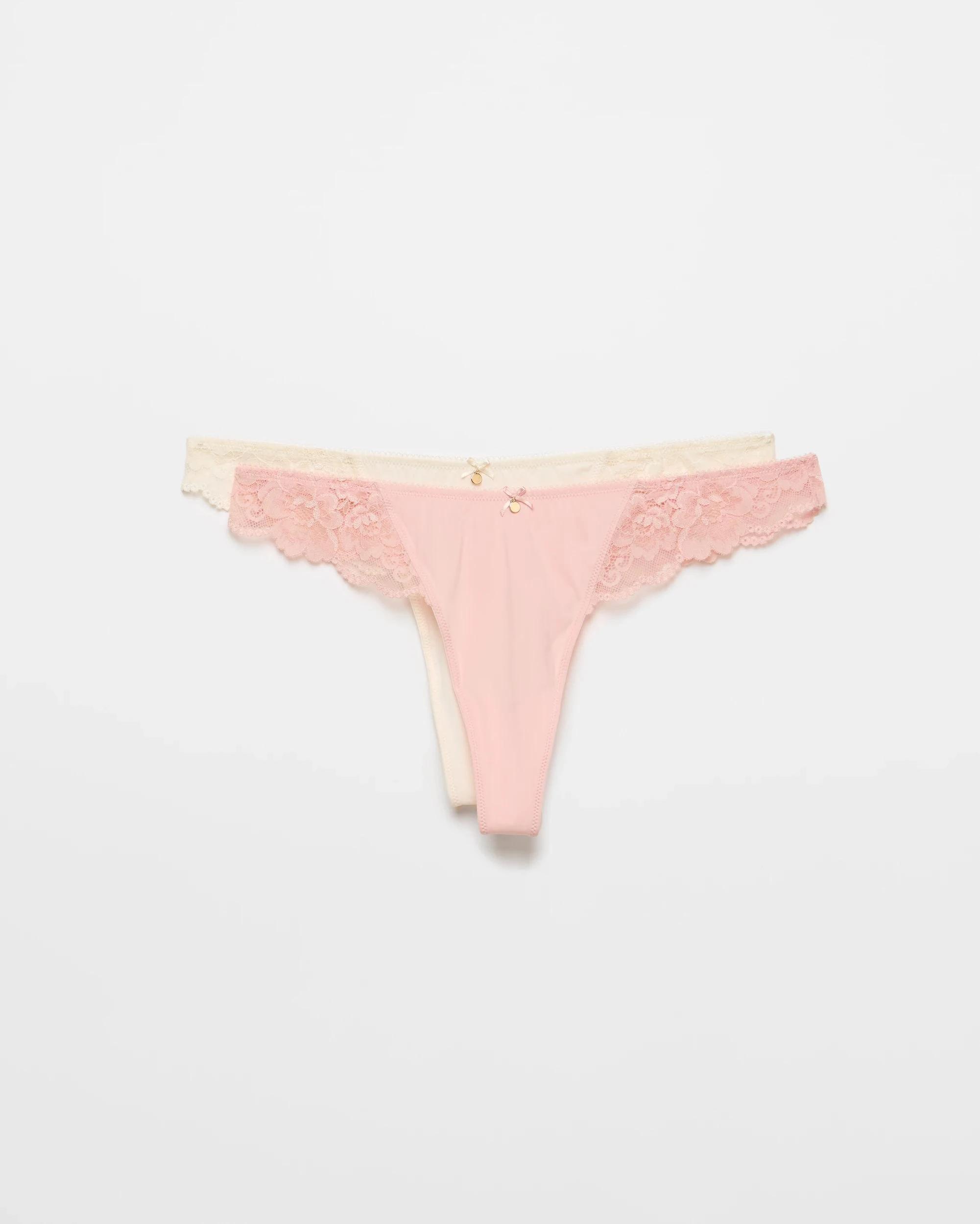 1 Target Woman Lara 2 Pack Lace Trim G-String Briefs GARDINIA/LOTUS, 1 of 3