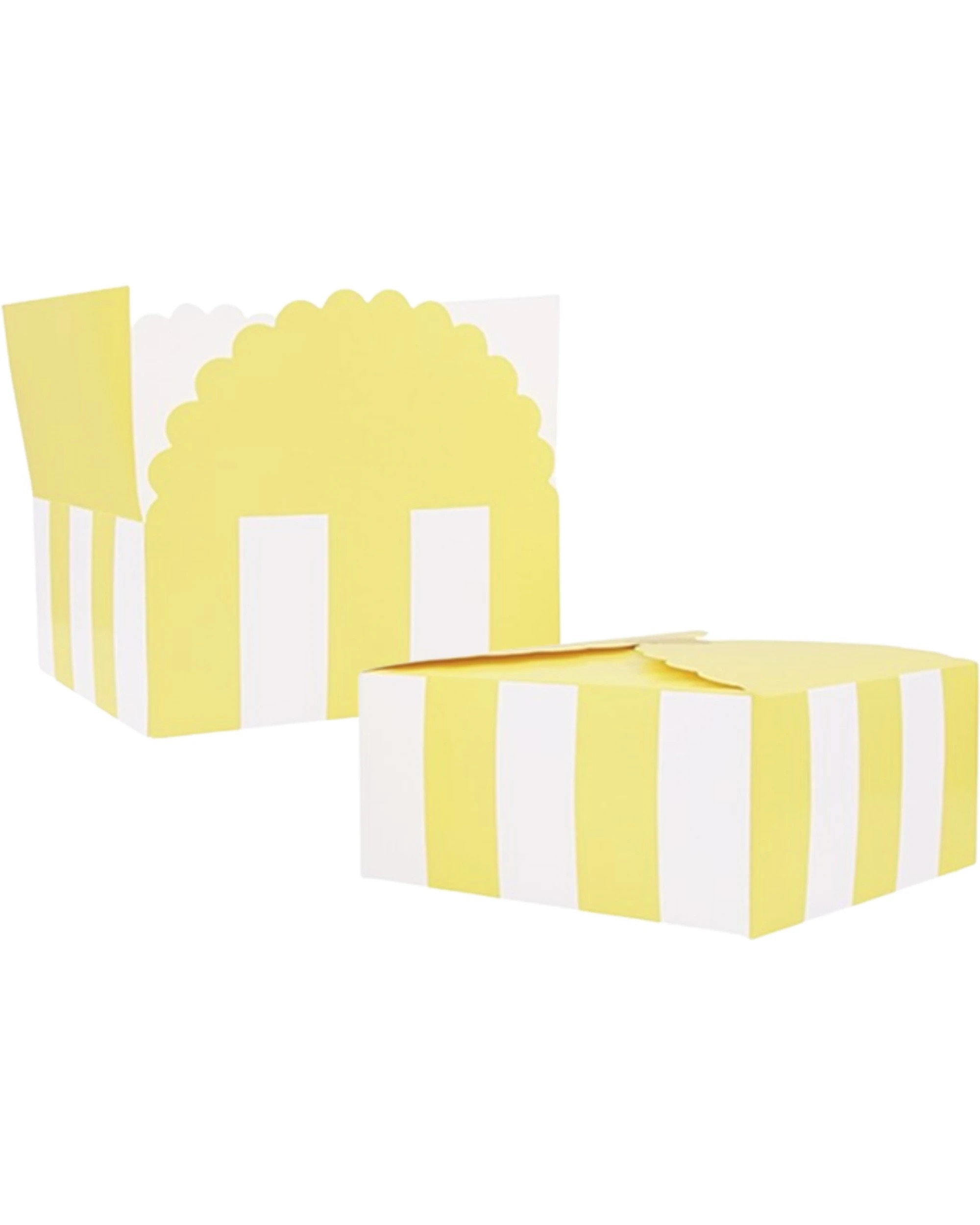 1 Shmick Light Yellow and White Stripe Patisserie Boxes Pack of 6 - Yellow, 1 of 2
