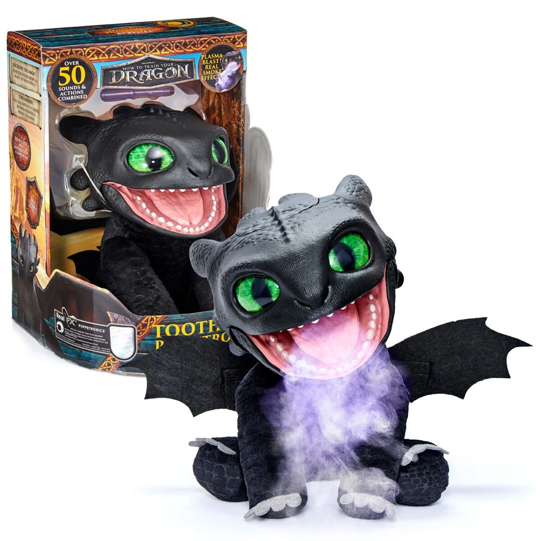 1 DreamWorks How To Train Your Dragon: RealFX Toothless Interactive Toy, 1 of 8