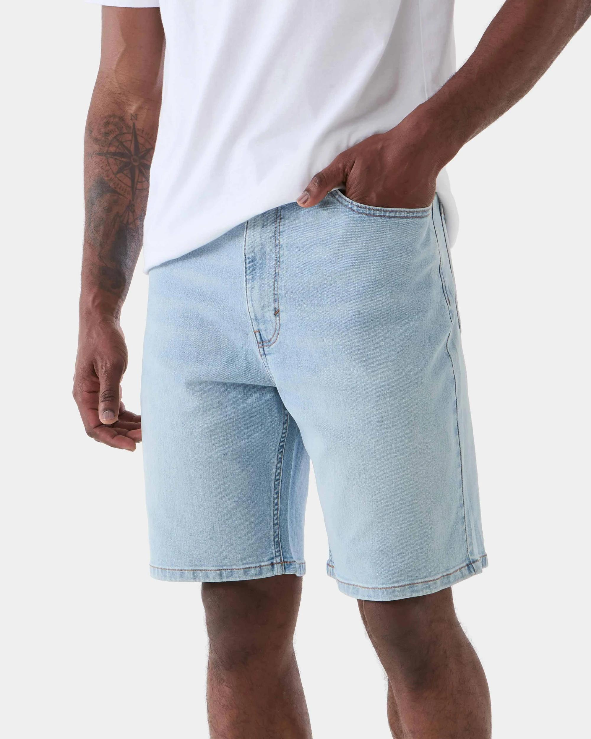 2 Straight Denim Shorts Blue Light, 2 of 6