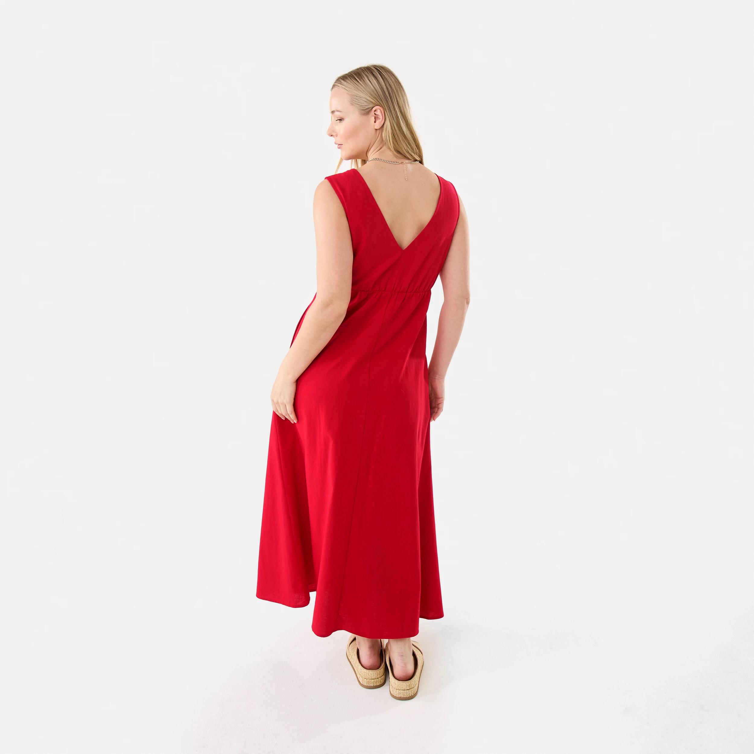 3 Sleeveless Keyhole Maxi Dress Strawberry, 3 of 9