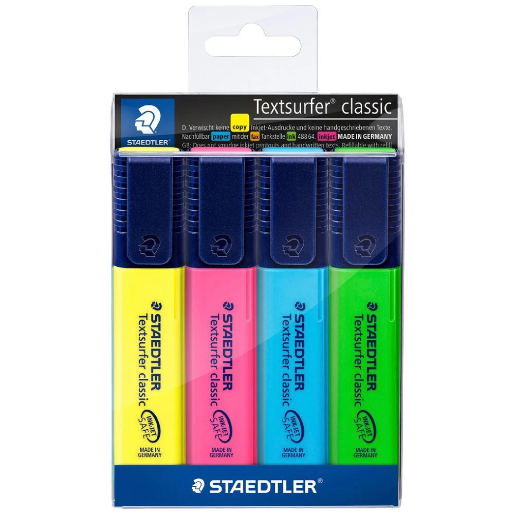 1 Staedtler Textsurfer Classic Highlighters Assorted 4 Pack, 1 of 10