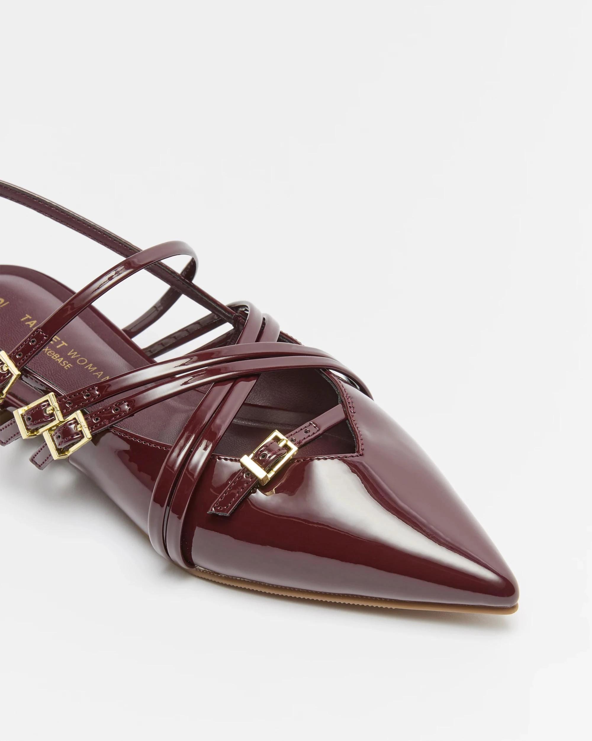 2 Target Womens Pointed Strappy Flat - Giana BURGUNDY PATENT, 2 of 3