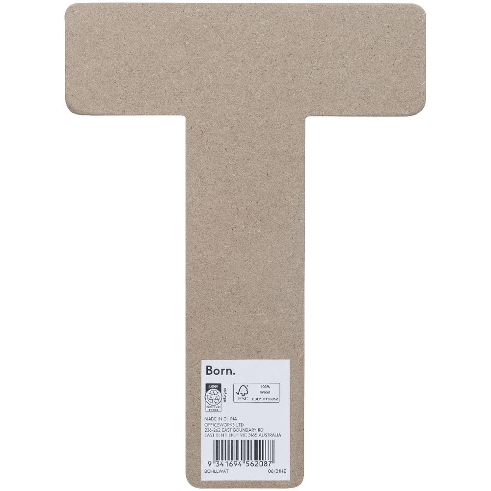 2 Born Wooden Alphabet Letter T 20cm, 2 of 3
