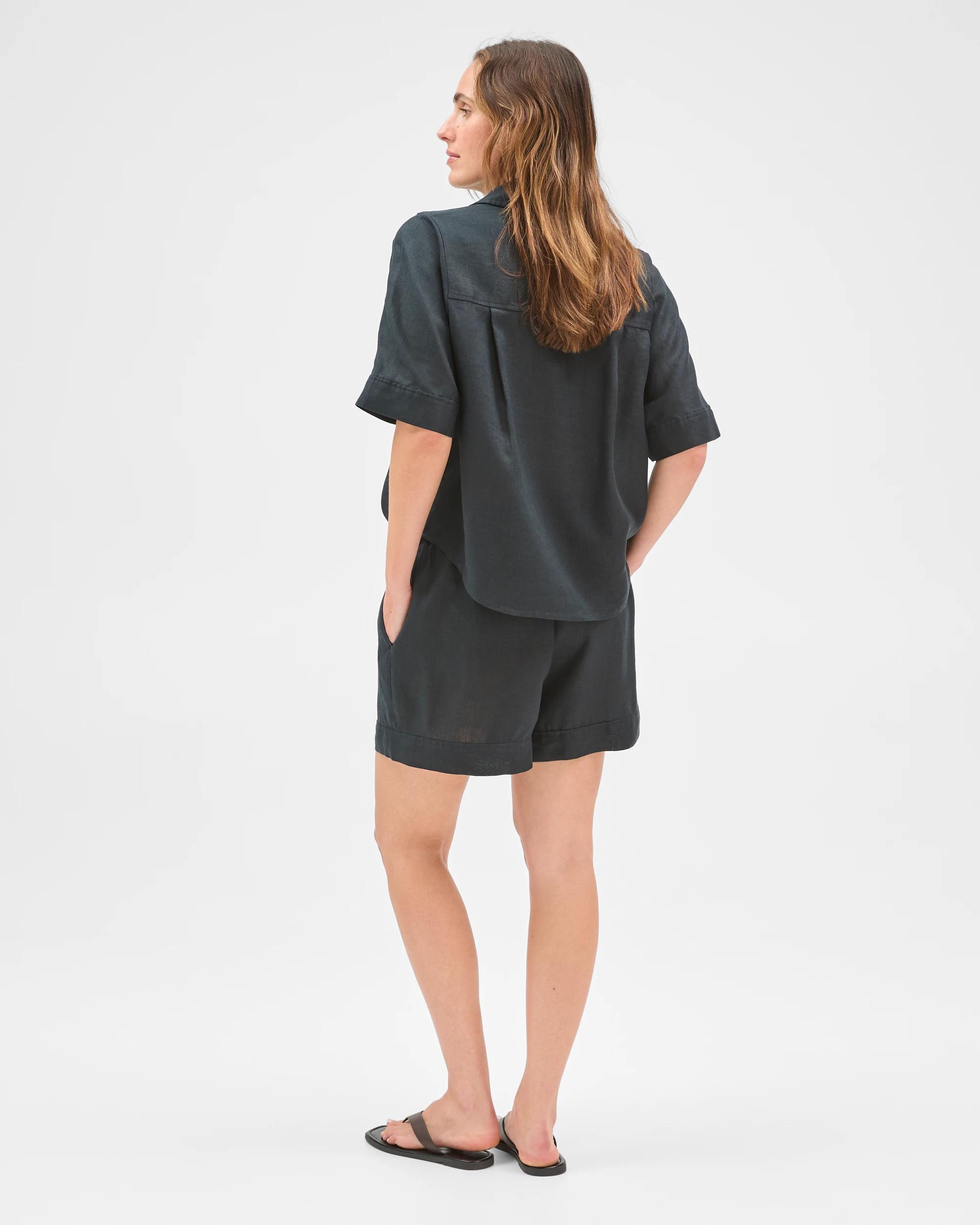 8 Target Woman European Linen Pull On Shorts BLACK, 8 of 8