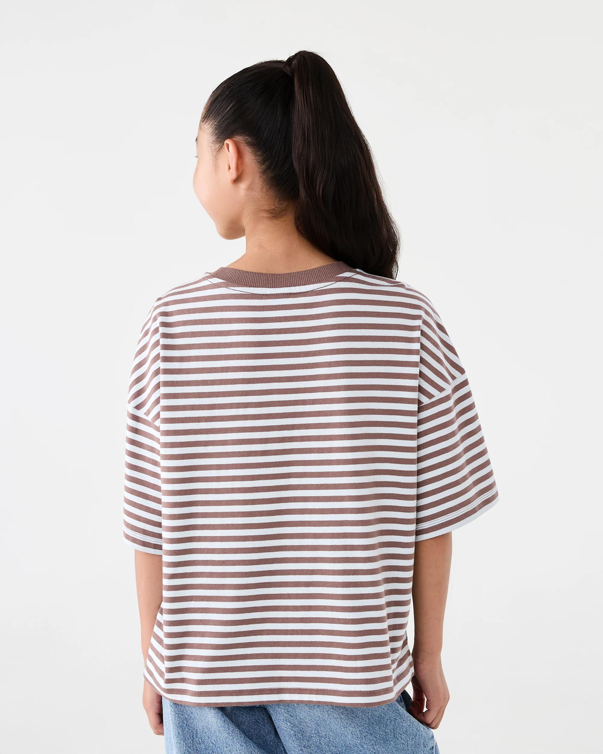 2 Short Sleeve Striped Oversized T-shirt Blu Stripe, 2 of 7