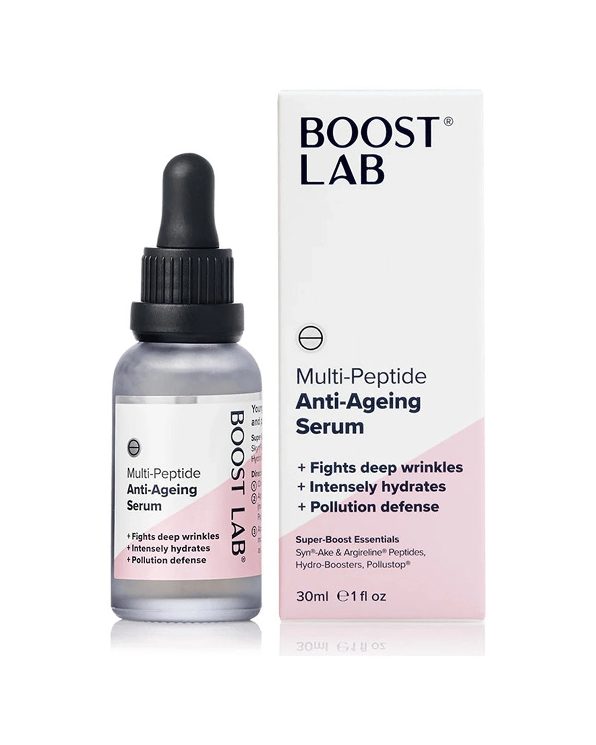 1 Boost Lab Multi-Peptide Anti-Ageing Serum Wrinkle Reduction 30ml, 1 of 2