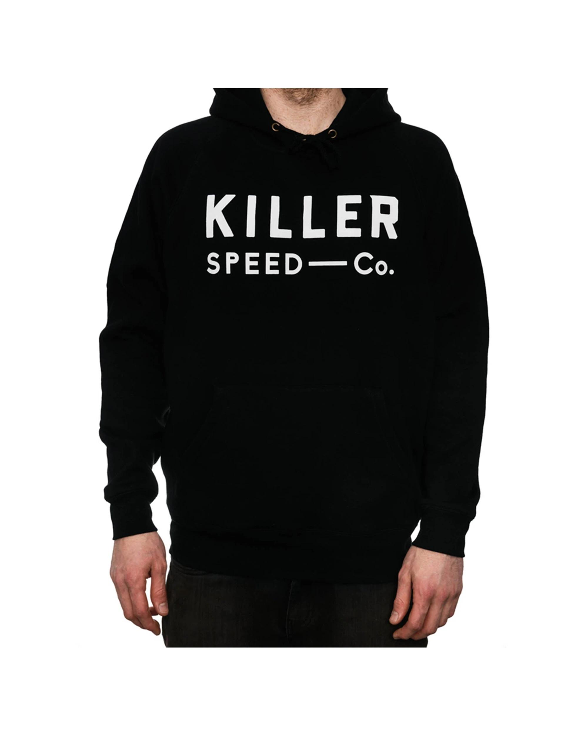 1 Killer Speed Co. Men Logo Pullover Hooded Sweater Jumper BLACK, 1 of 2